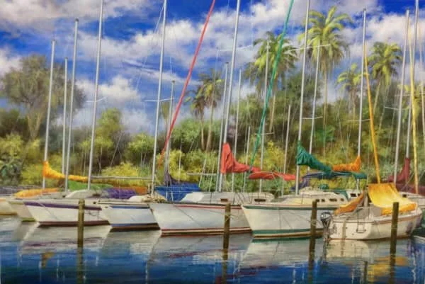 “Colorful Marina II” by Paul Wren, size 60" x 40"