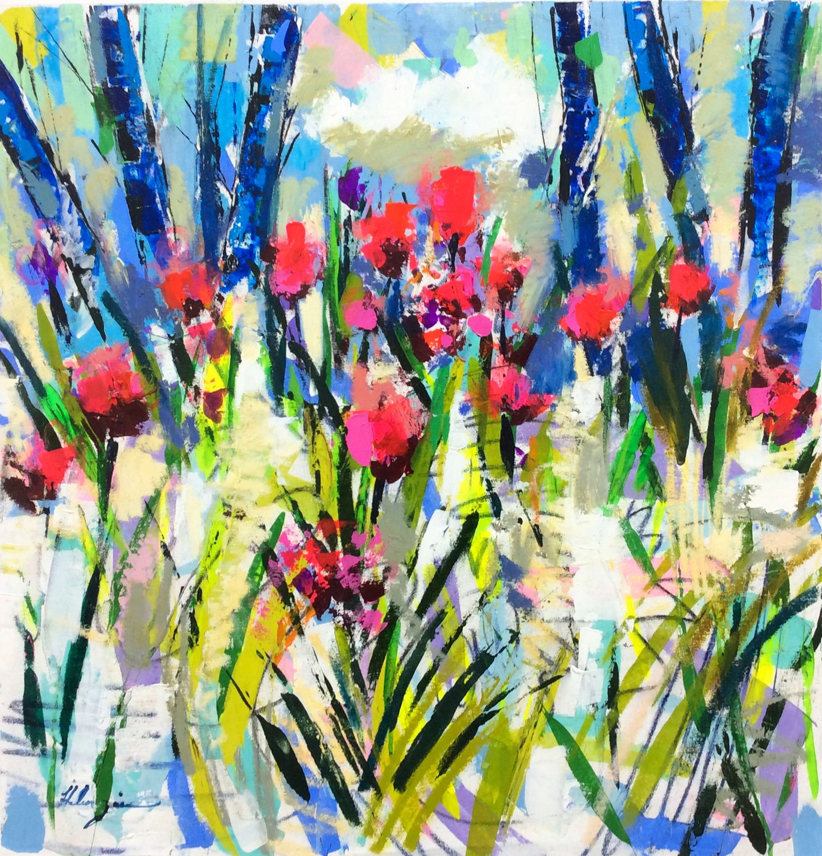 "Jardin III" by Helen Zarin 30" x 30"