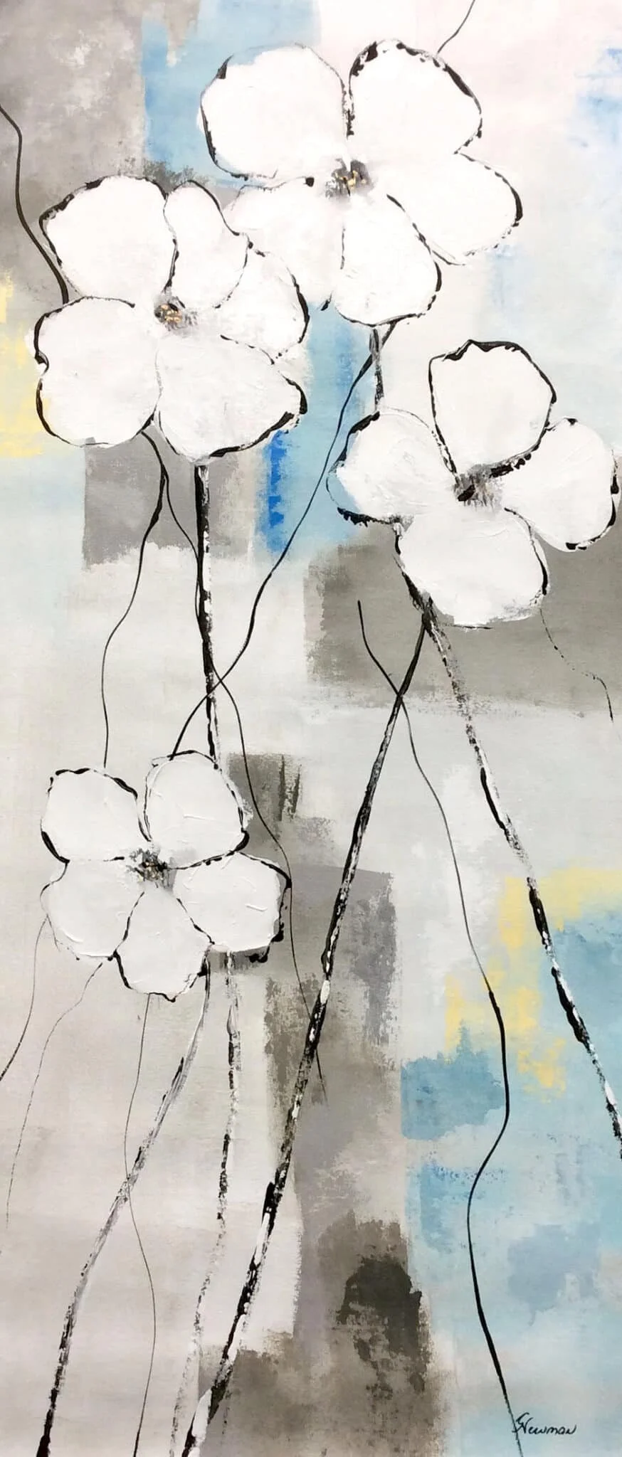 “Flowers in Bloom II” by Gudrun Newman, size 16" x 40"