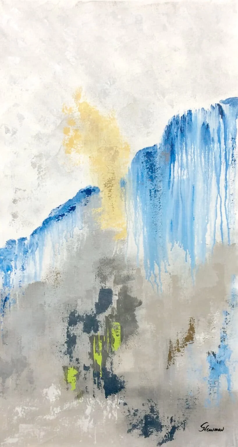 “Mountain View I” by Gudrun Newman, size 20" x 40"