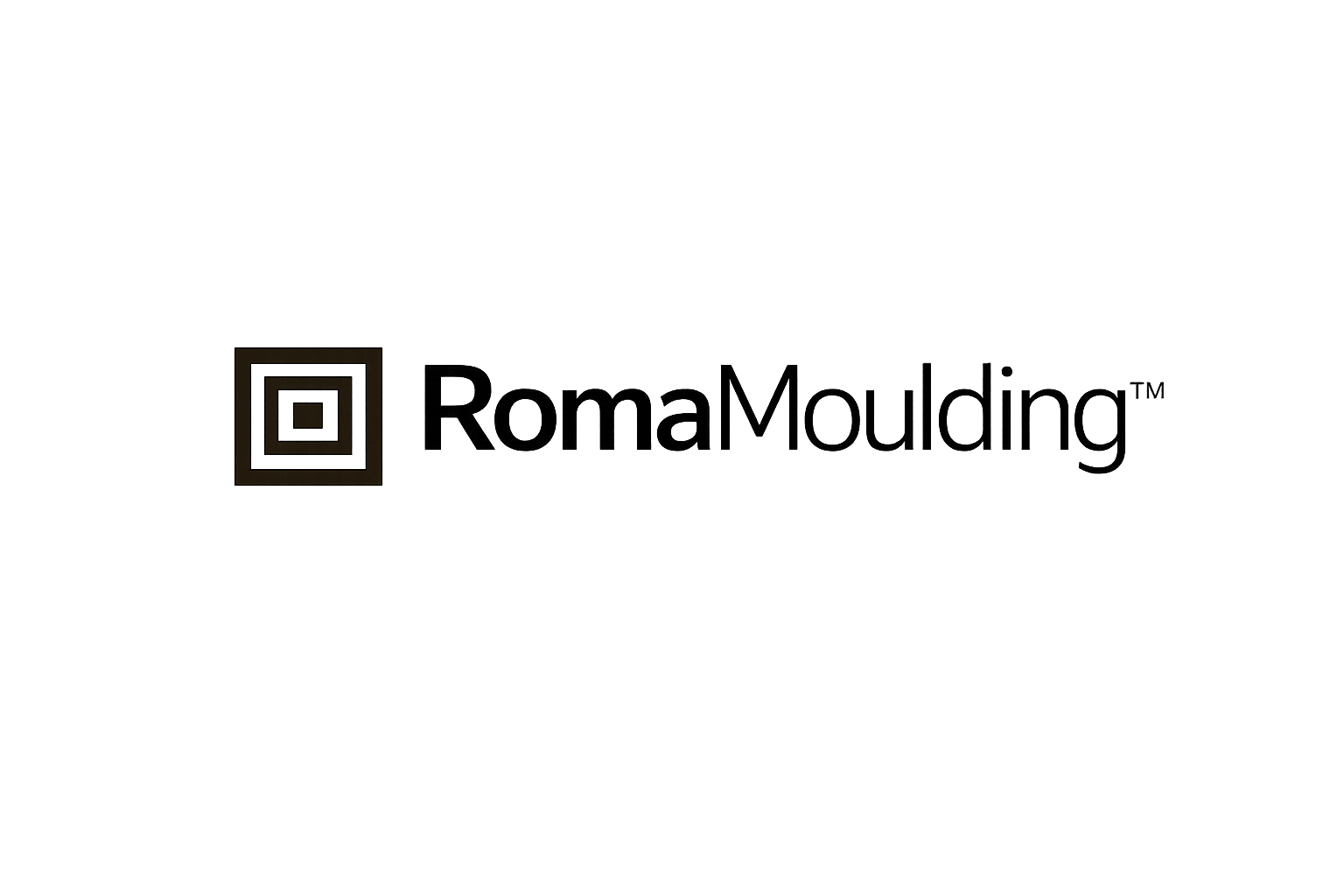 Roman Moulding logo with a square with concentric smaller squares, next to the text 'Roman Moulding'.