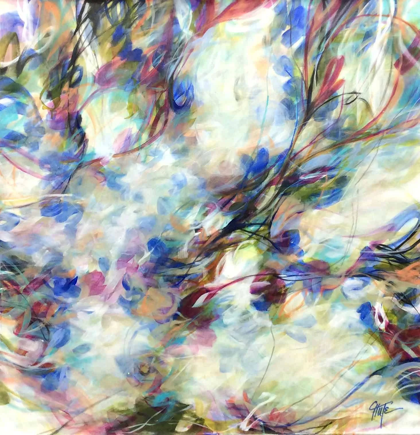 “Opalescence ll” by Patricia Chute, size 48" × 48"