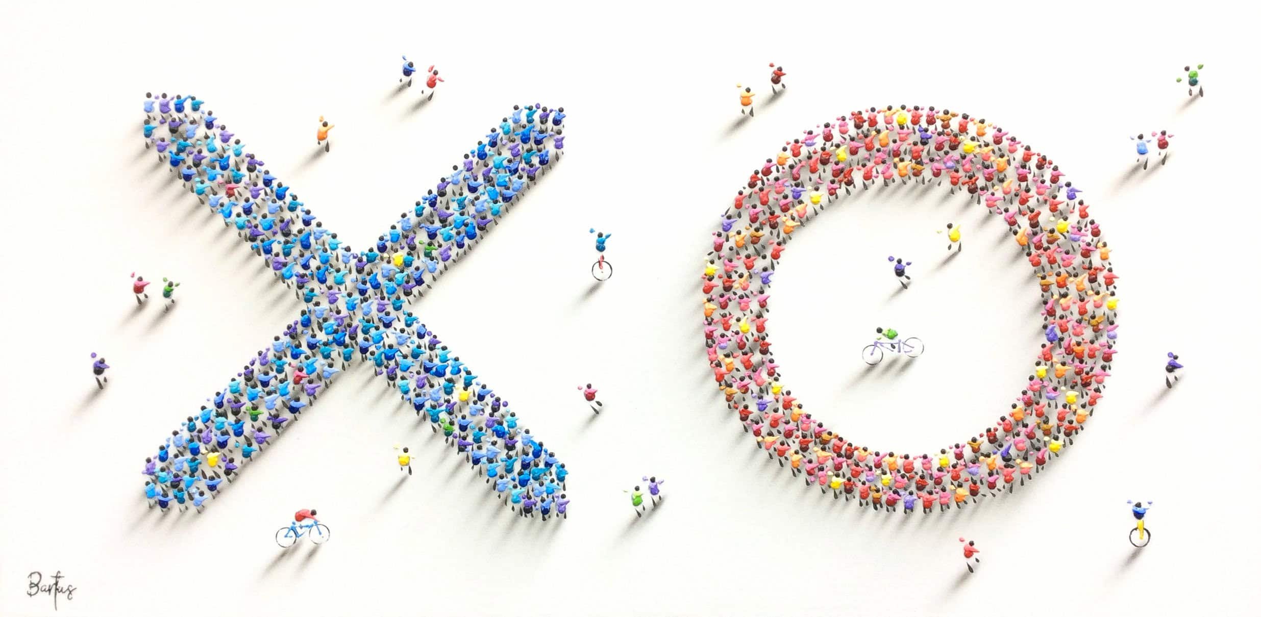 “XO” by Bartus, size 47" x 24"