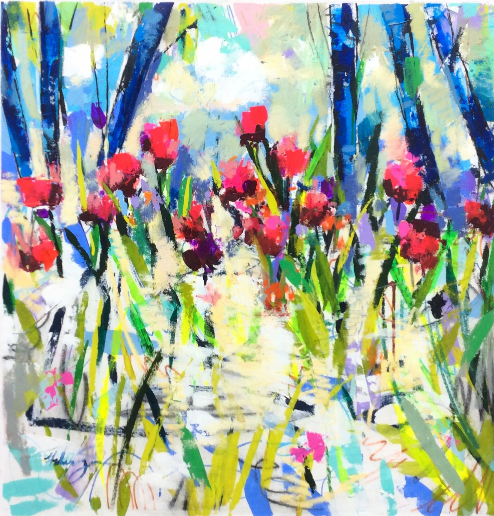 "Jardin V" by Helen Zarin 30" x 30"