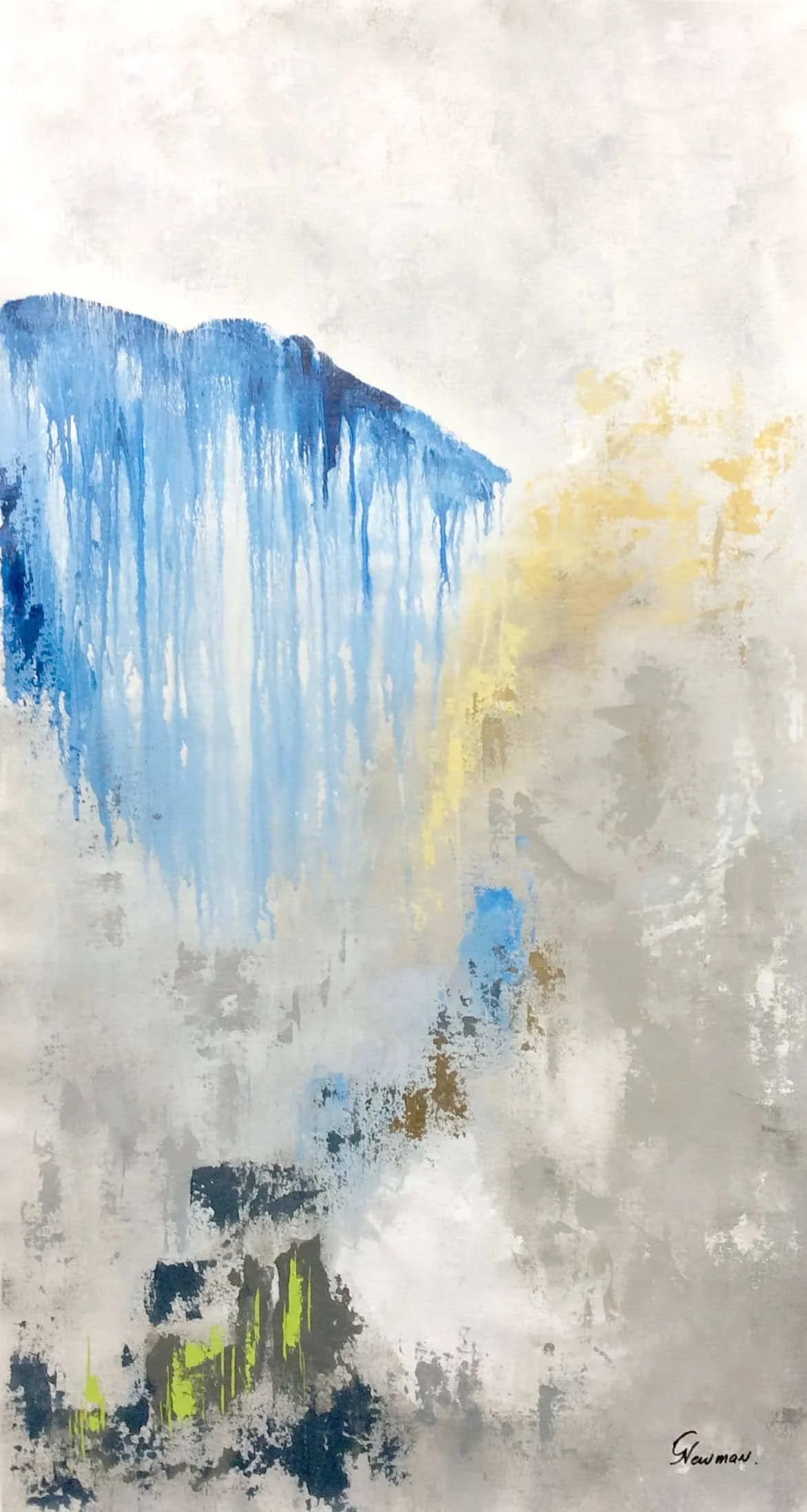 “Mountain View II” by Gudrun Newman, size 20" x 40"
