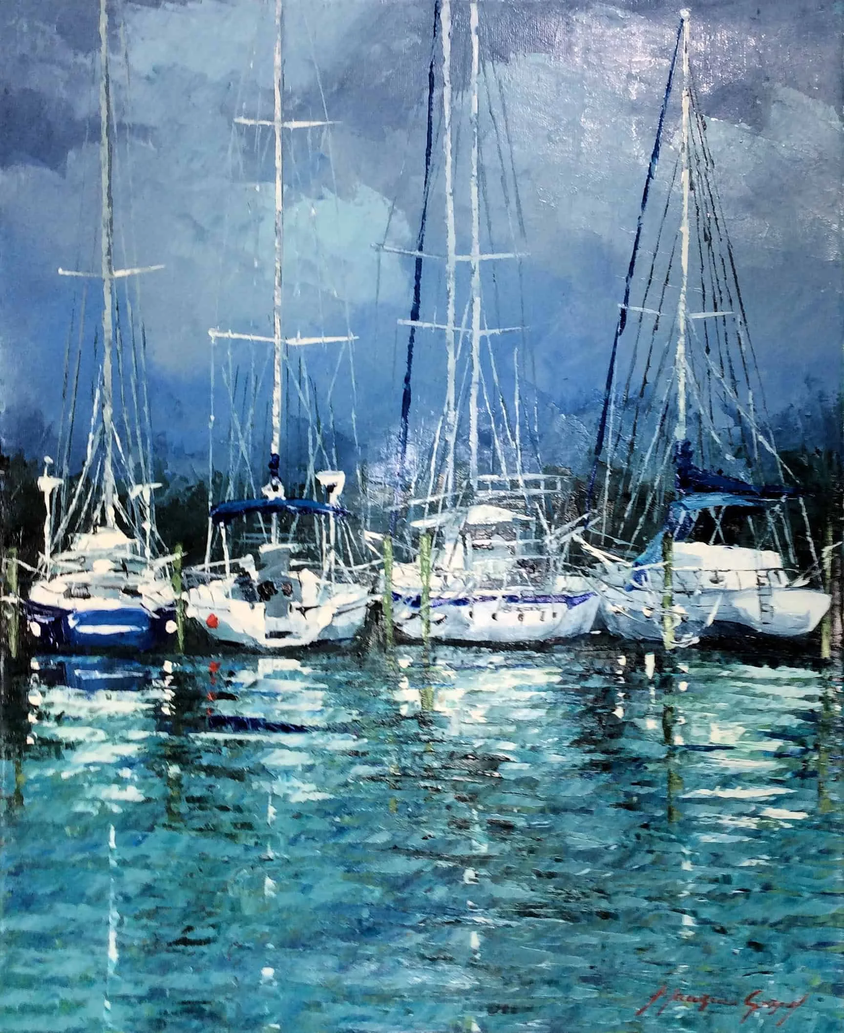 “Naples Marina Series” by Mauricio Garay, size 16" x 20"