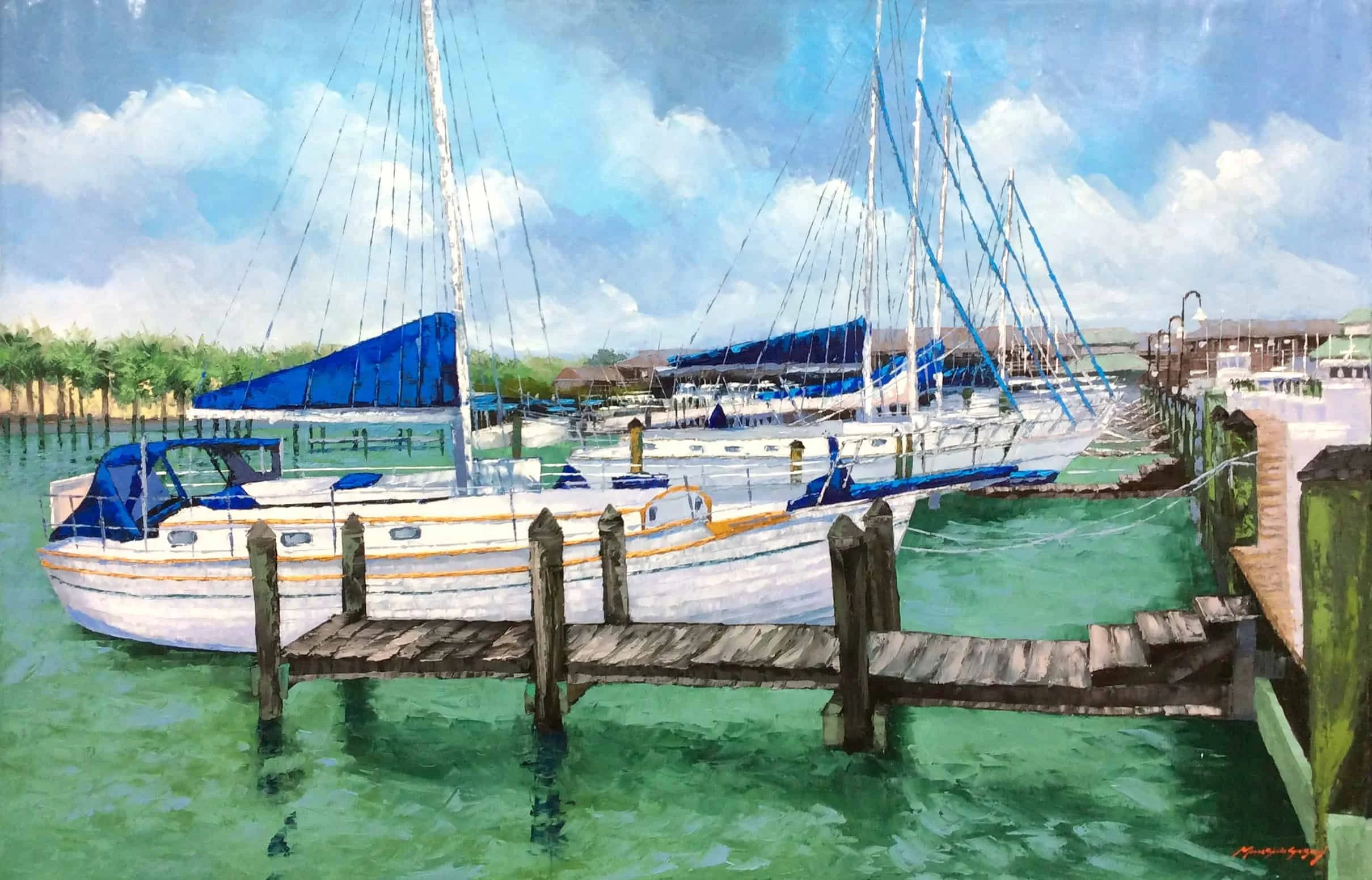 “Naples Marina Series” by Mauricio Garay, size 60" x 40"