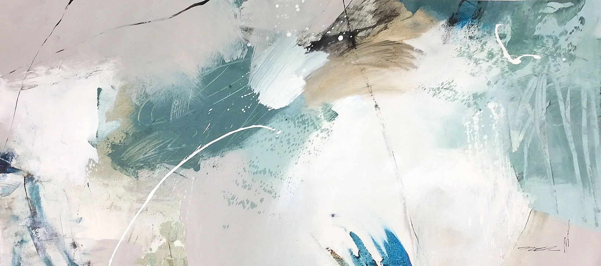 “Imperial Mint” by Natasha Barnes 60″ x 30″