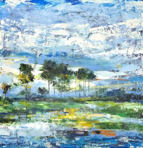 Vista Landscape ll” by Helen Zarin, size 40" × 40″