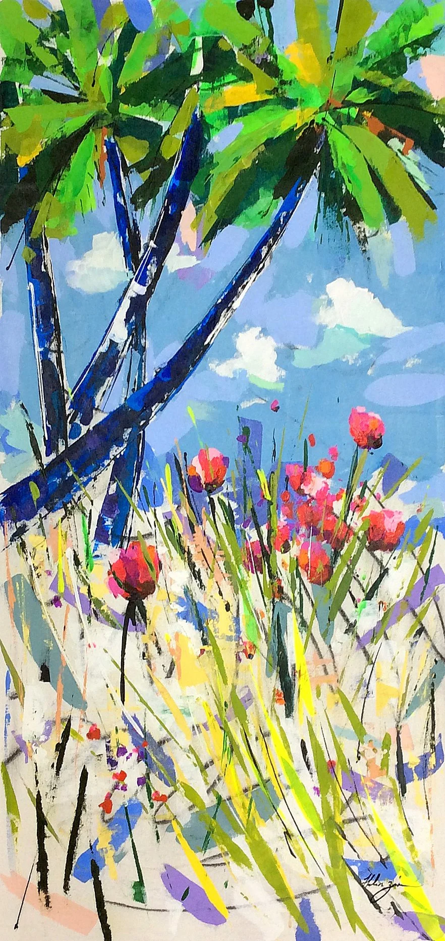 "Arboreal Palms II" by Helen Zarin 24" x 48"