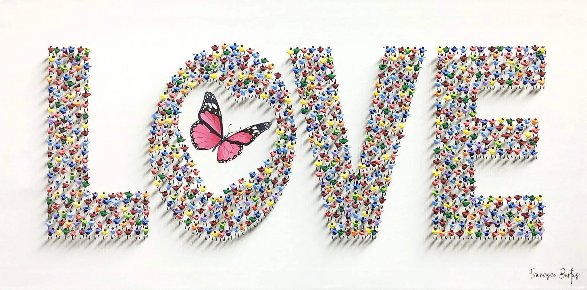 “Butterfly Love” by Bartus, size 47″ x 23.5″
