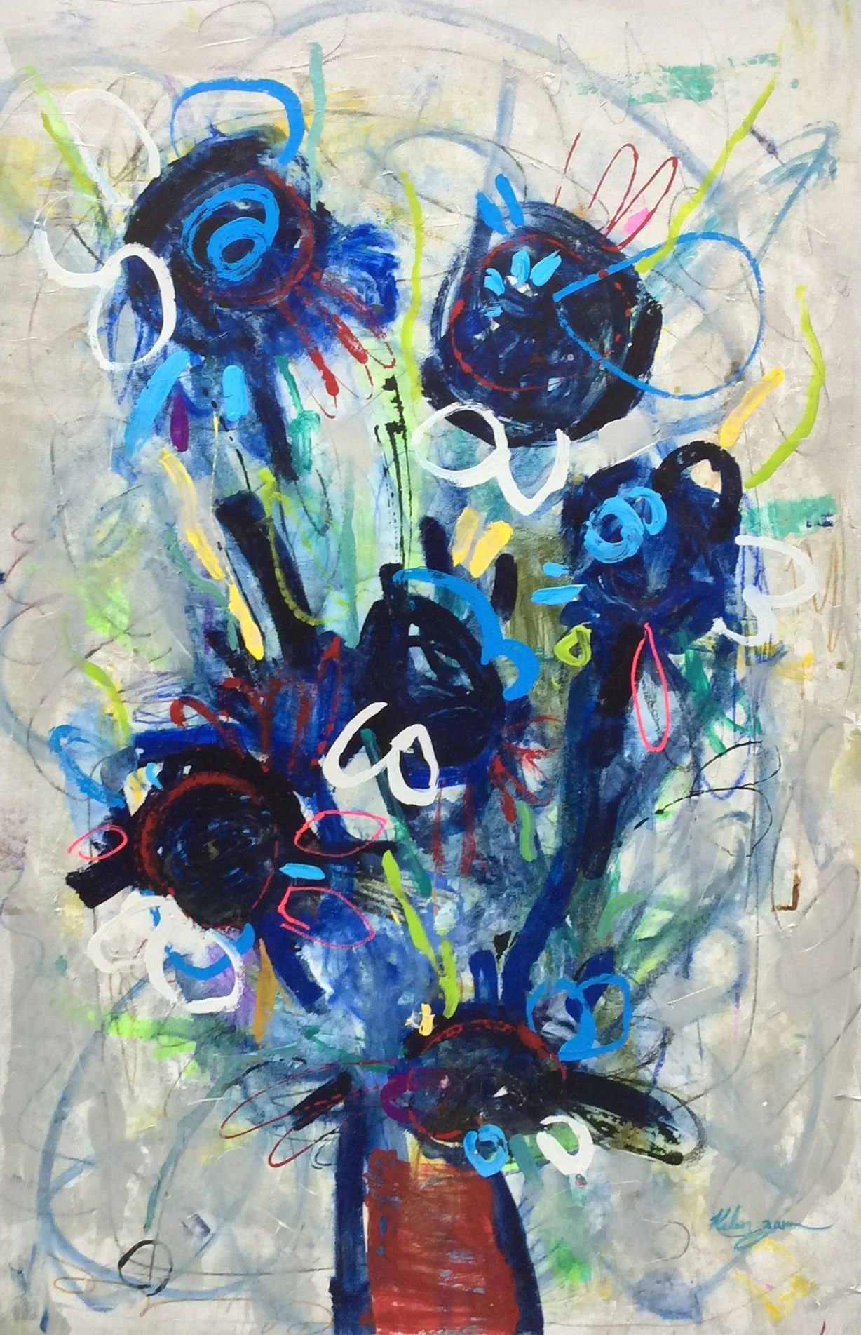 "Fleurs Abstracto" by Helen Zarin 32" x 48"