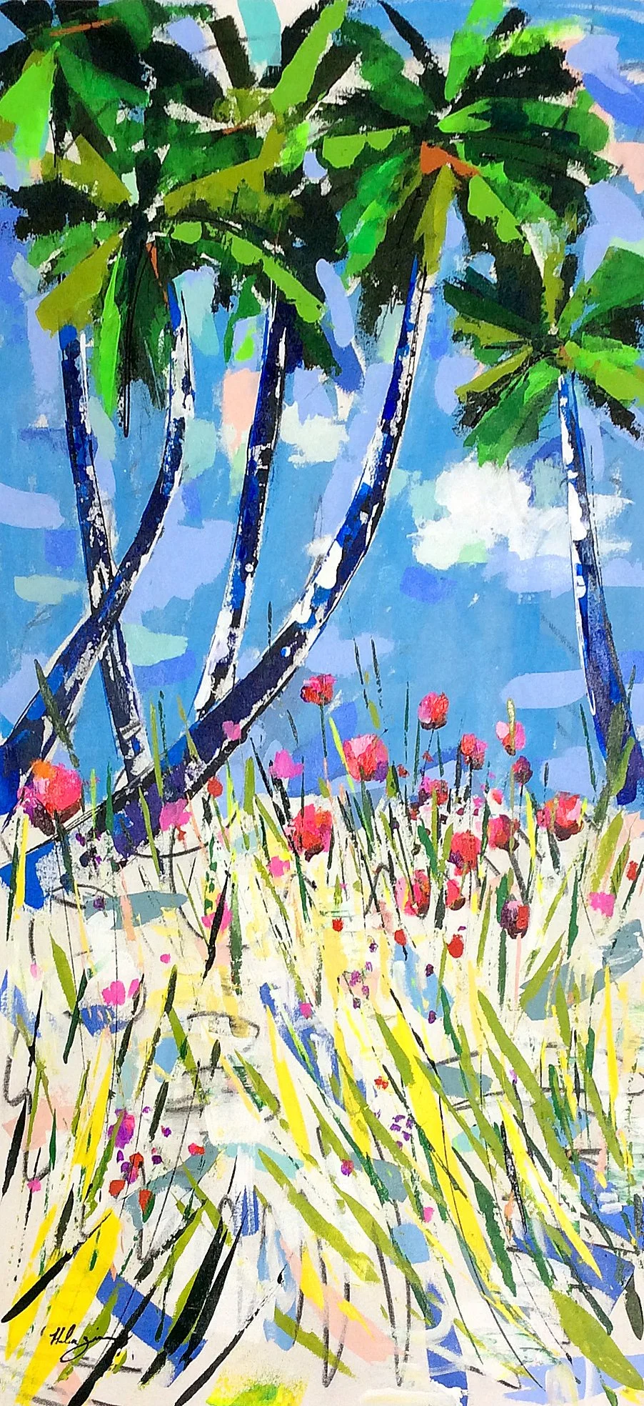 "Arboreal Palms III" by Helen Zarin 30" x 60"