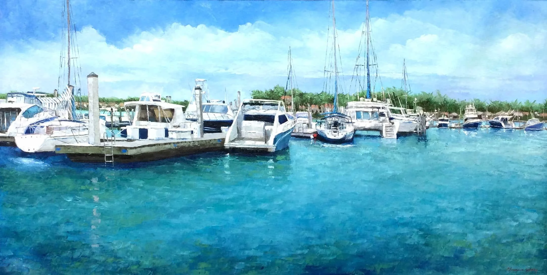 “Naples Marina Series” by Mauricio Garay, size 72" x 36"