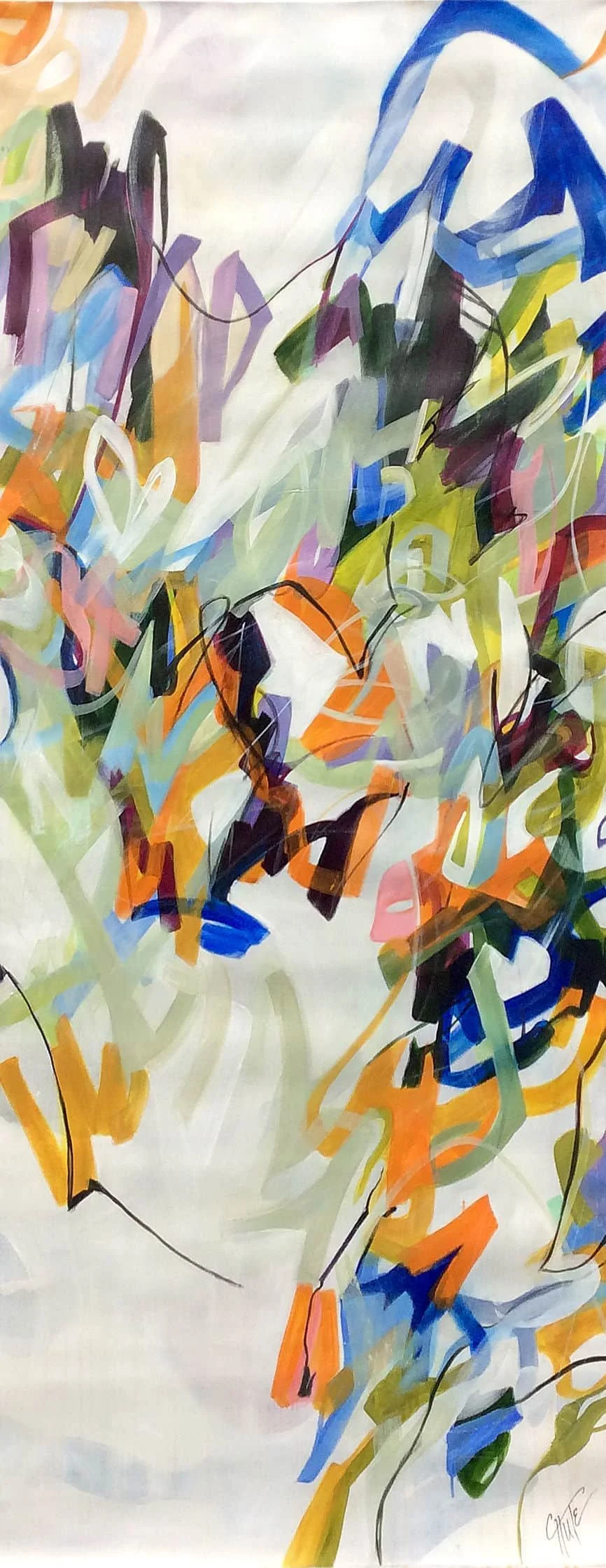 “Carnival l” by Patricia Chute, size 30" × 72″