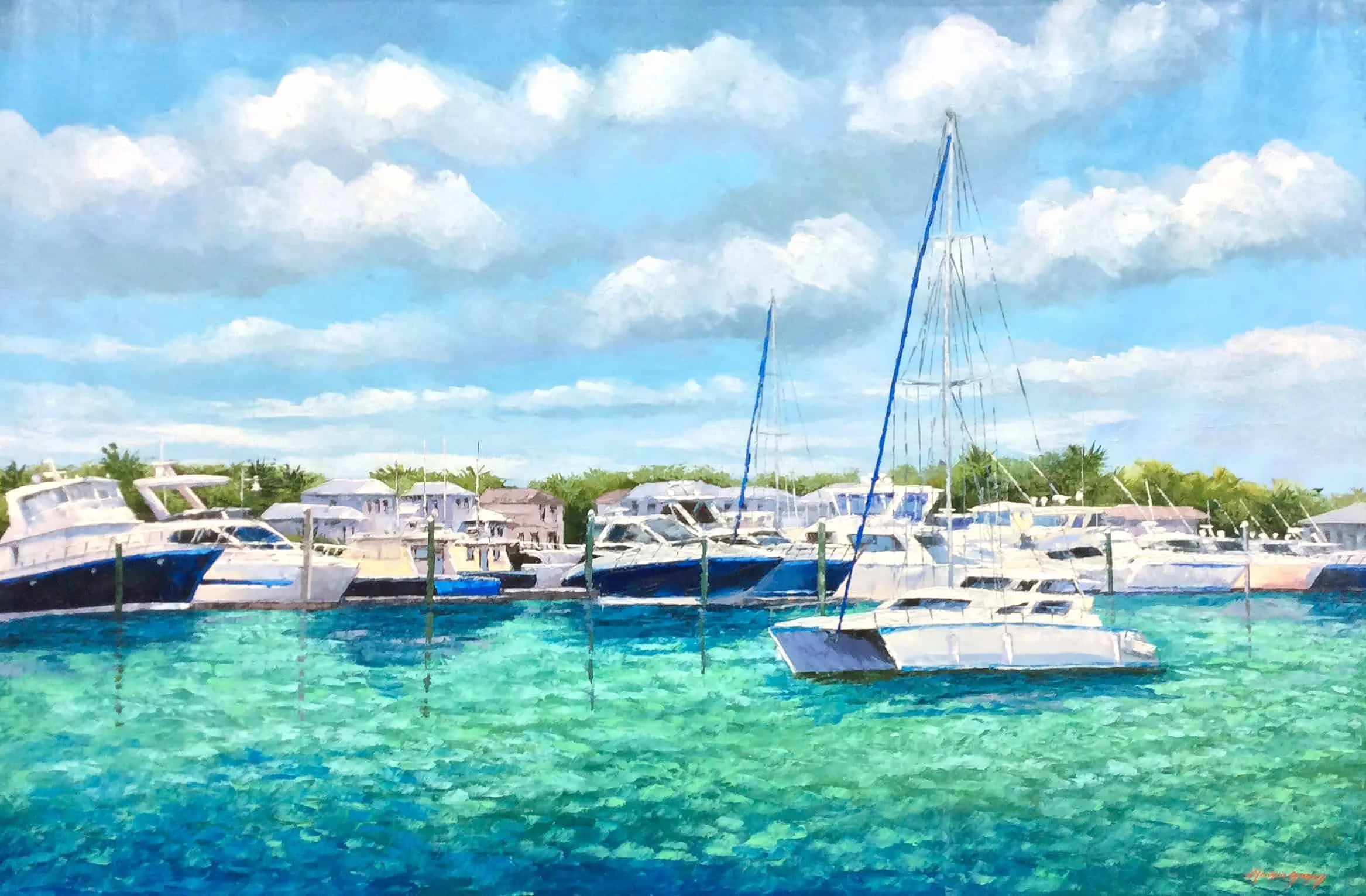 “Naples Marina Series” by Mauricio Garay, size 60" x 40"