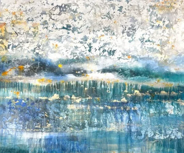 “Curveball Toss” by Alexys Henry, size 60″ x 70″