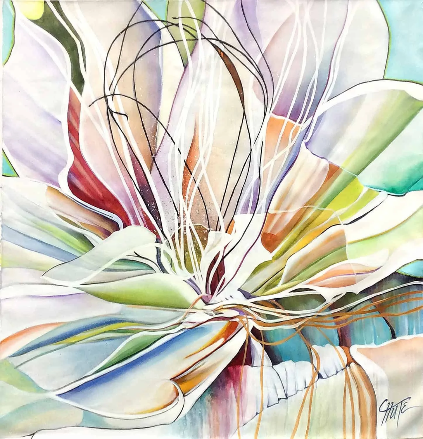“Petal Abstract” by Patricia Chute, size 48" × 48"