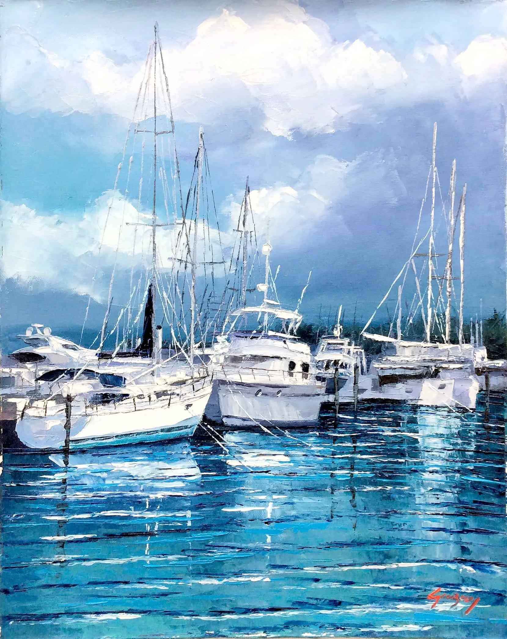 “Naples Marina Series” by Mauricio Garay, size 16" x 20"