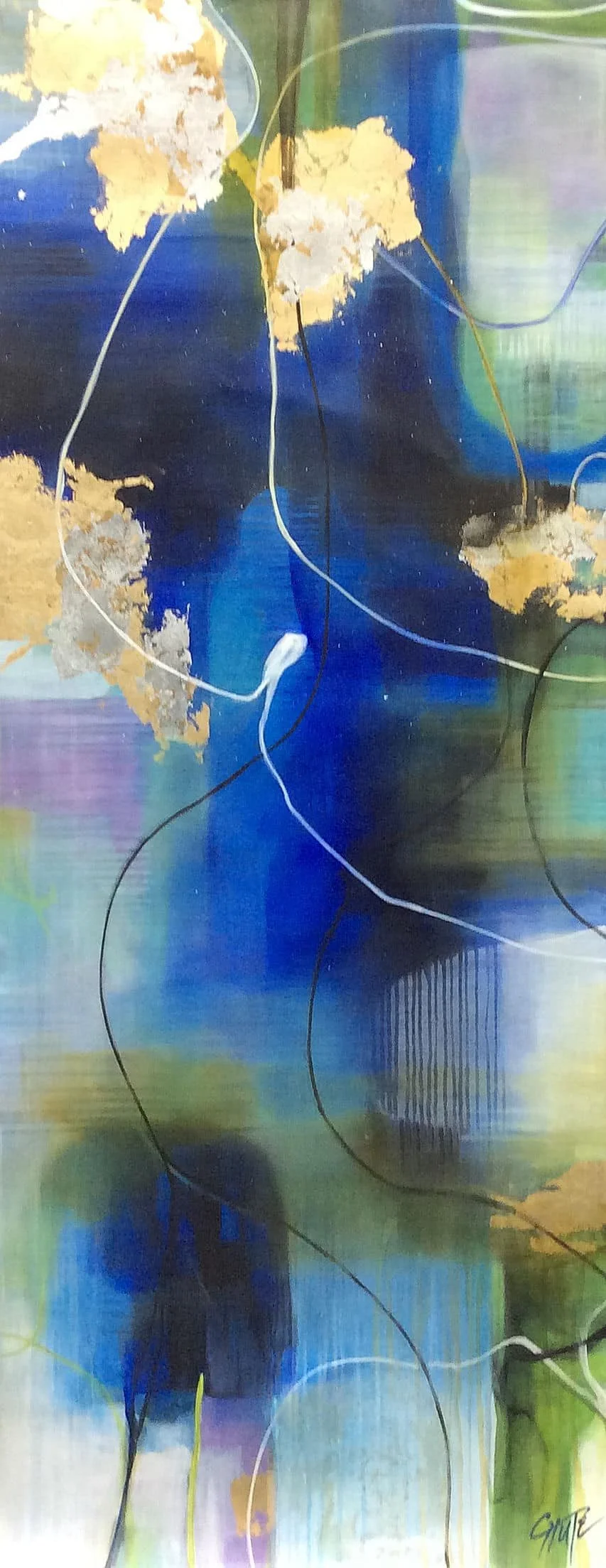 “Fluid Energy l” by Patricia Chute, size 30" × 72″