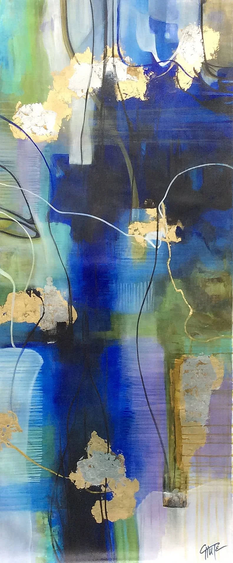 “Fluid Energy ll” by Patricia Chute, size 30" × 72″