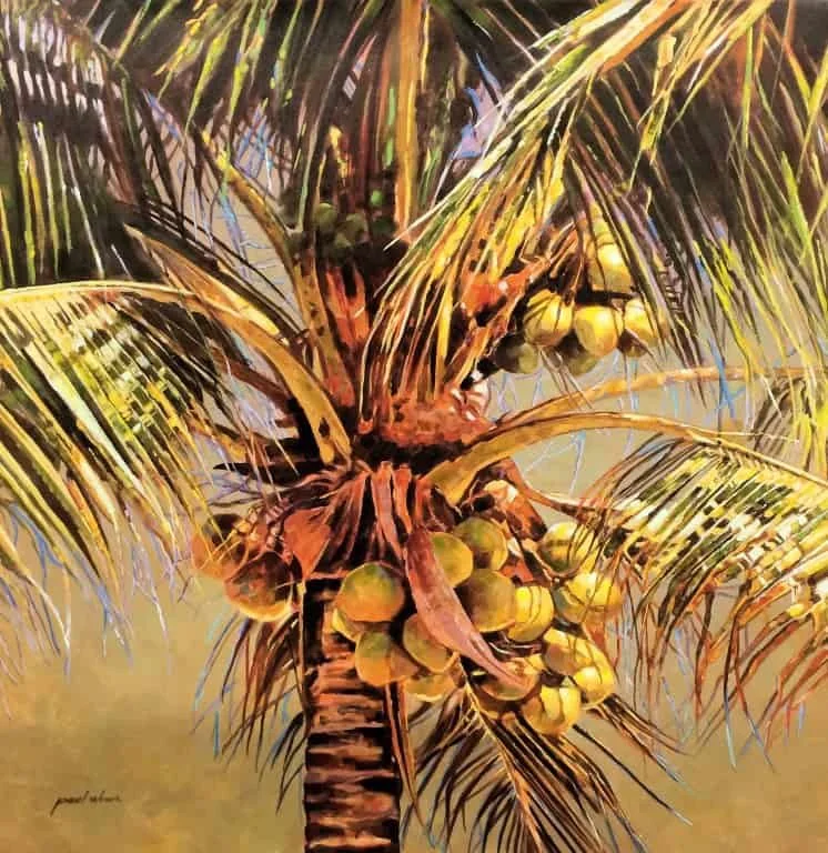 “Coconut Palm” by Paul Wren, size 40" x 40"