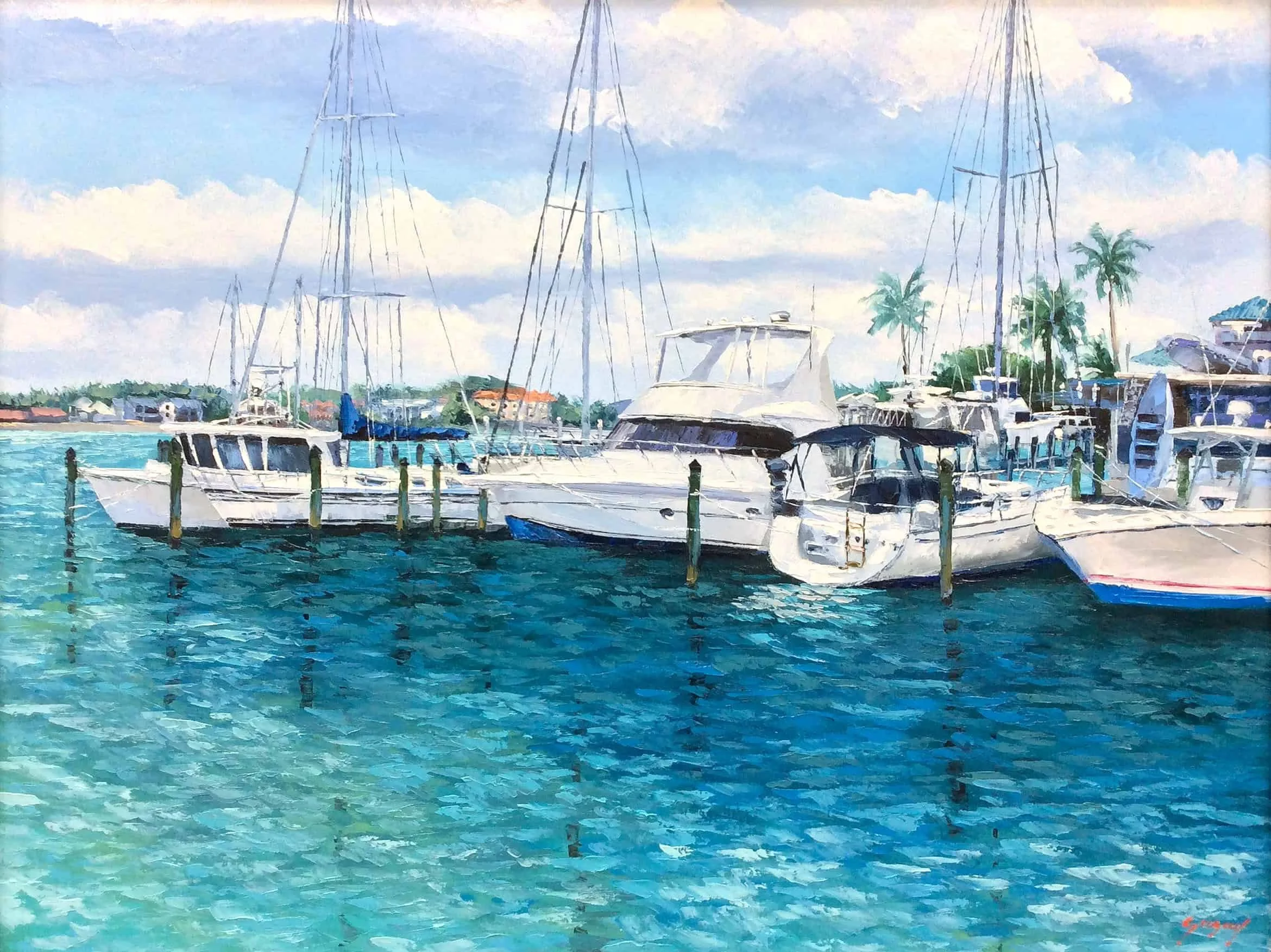 “Naples Marina” by Mauricio Garay, size 40" x 30″