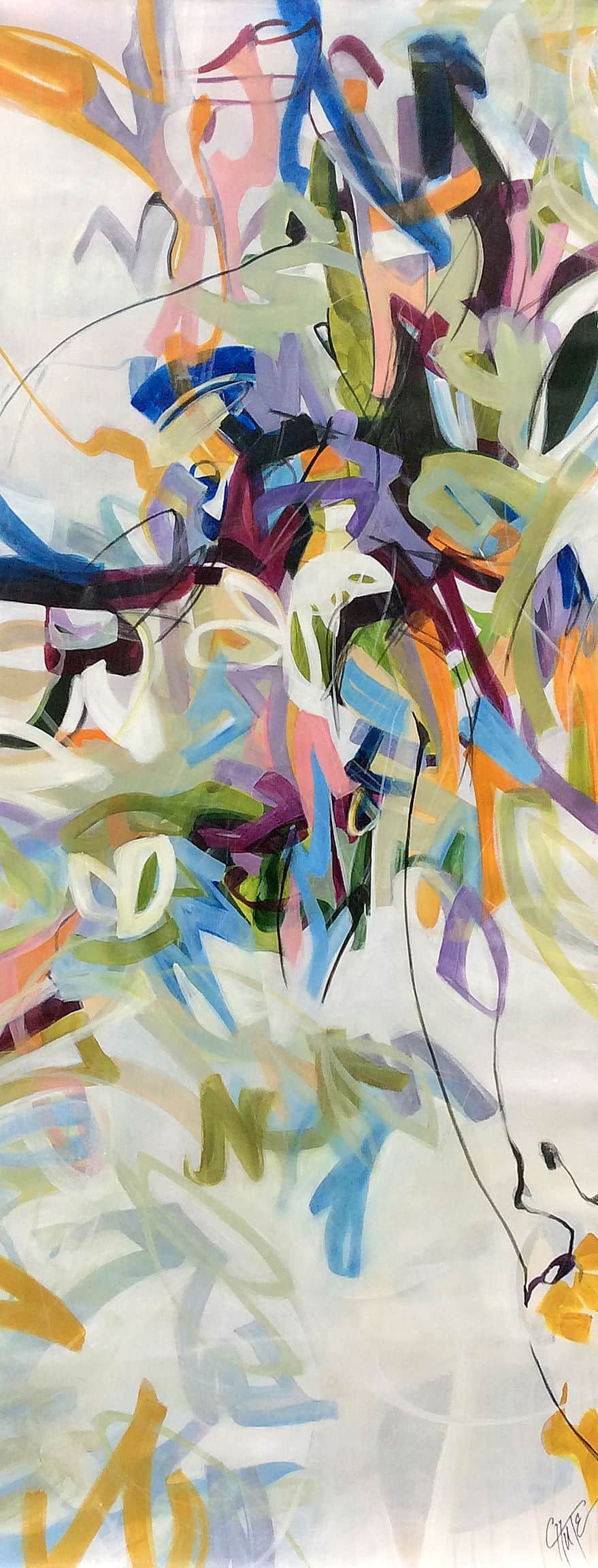 “Carnival ll” by Patricia Chute, size 30" × 72″