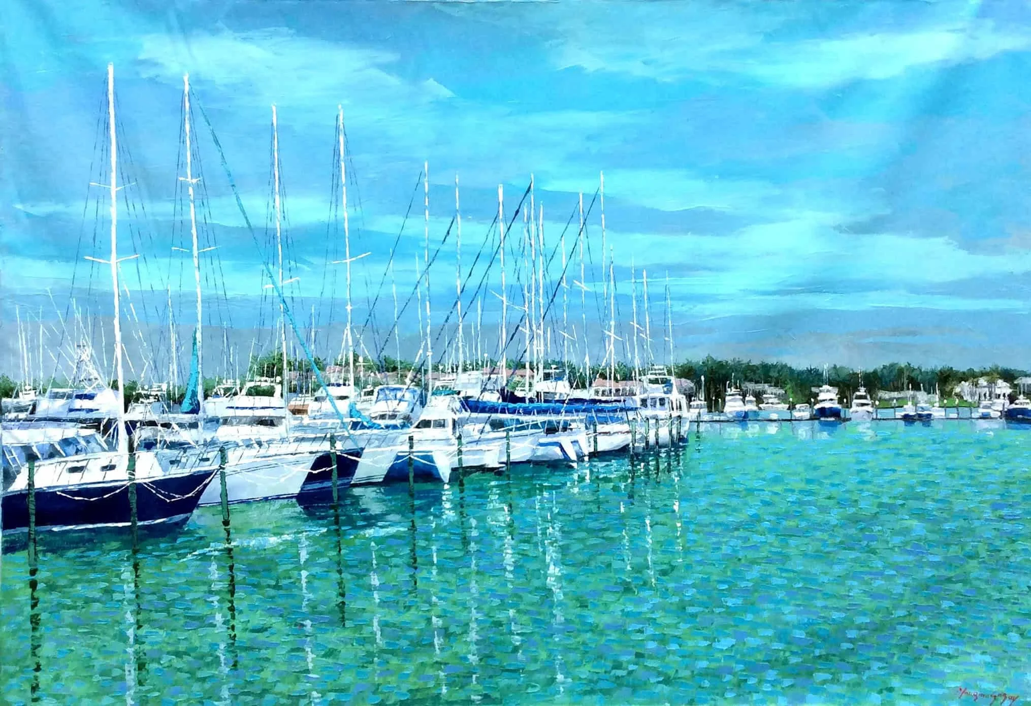 “Naples Marina Series” by Mauricio Garay, size 60" x 40"
