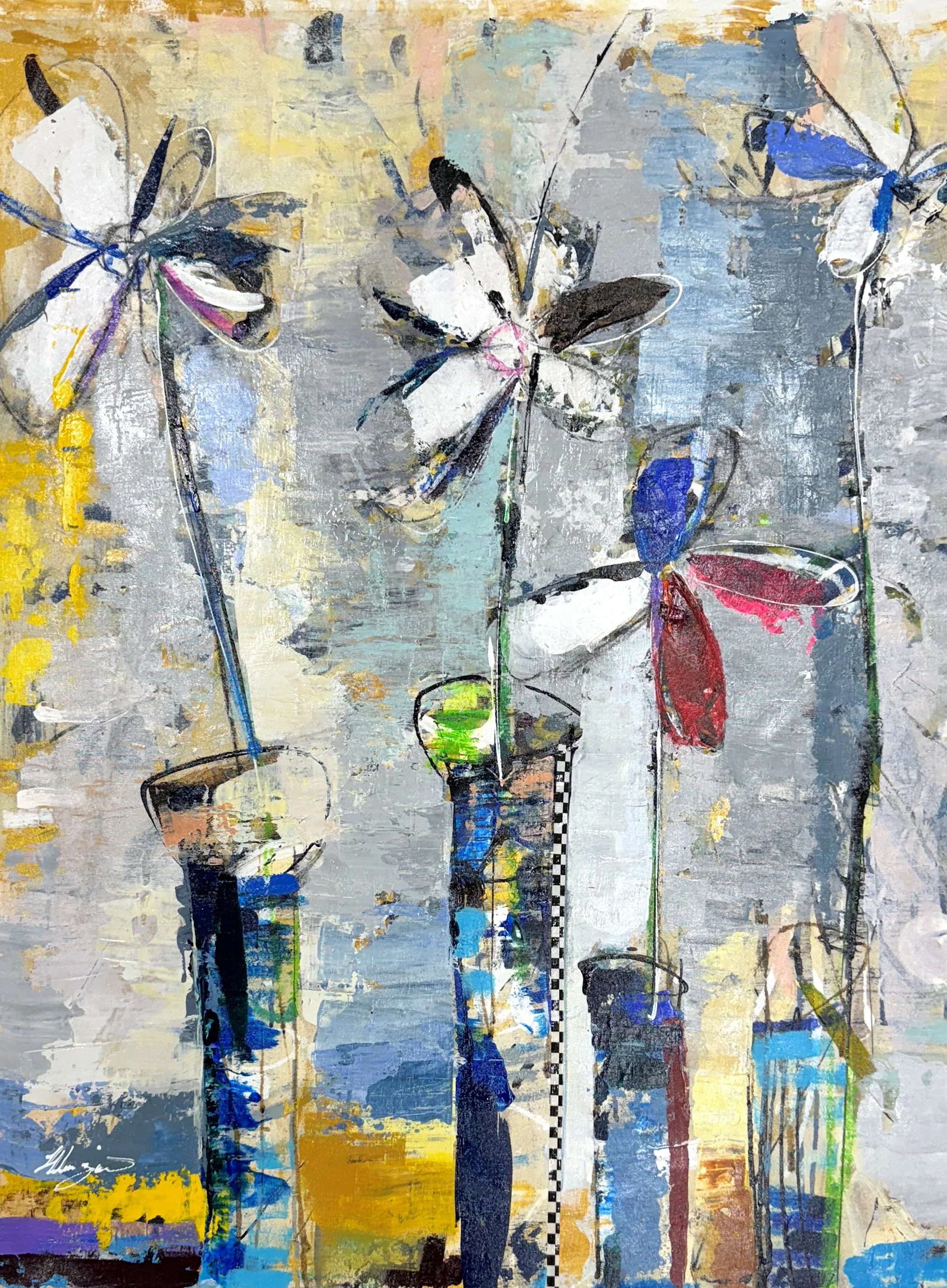 "Fluers Abstracto X-11" by Helen Zarin 30" x 40"