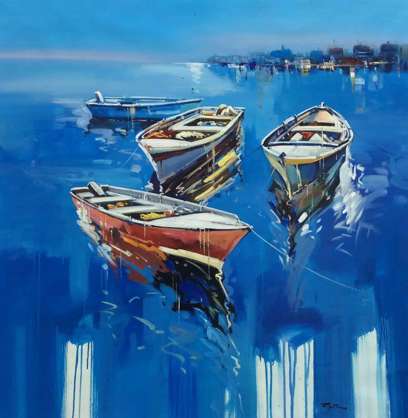 “Out Boating III” by Fran Martin, size 47w x 47h