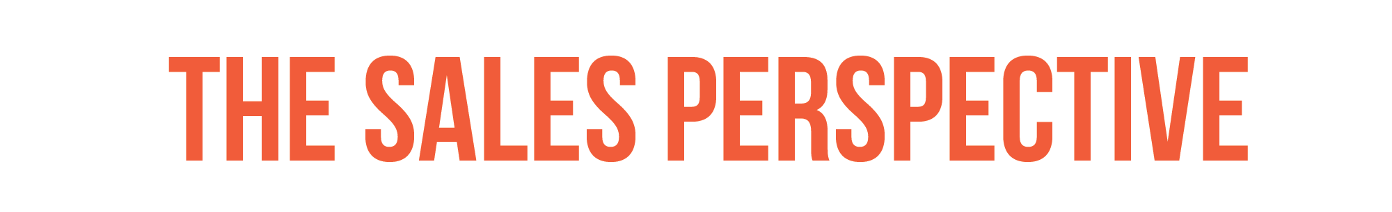 Banner with orange text on white background that reads 'THE SALES PERSPECTIVE'.