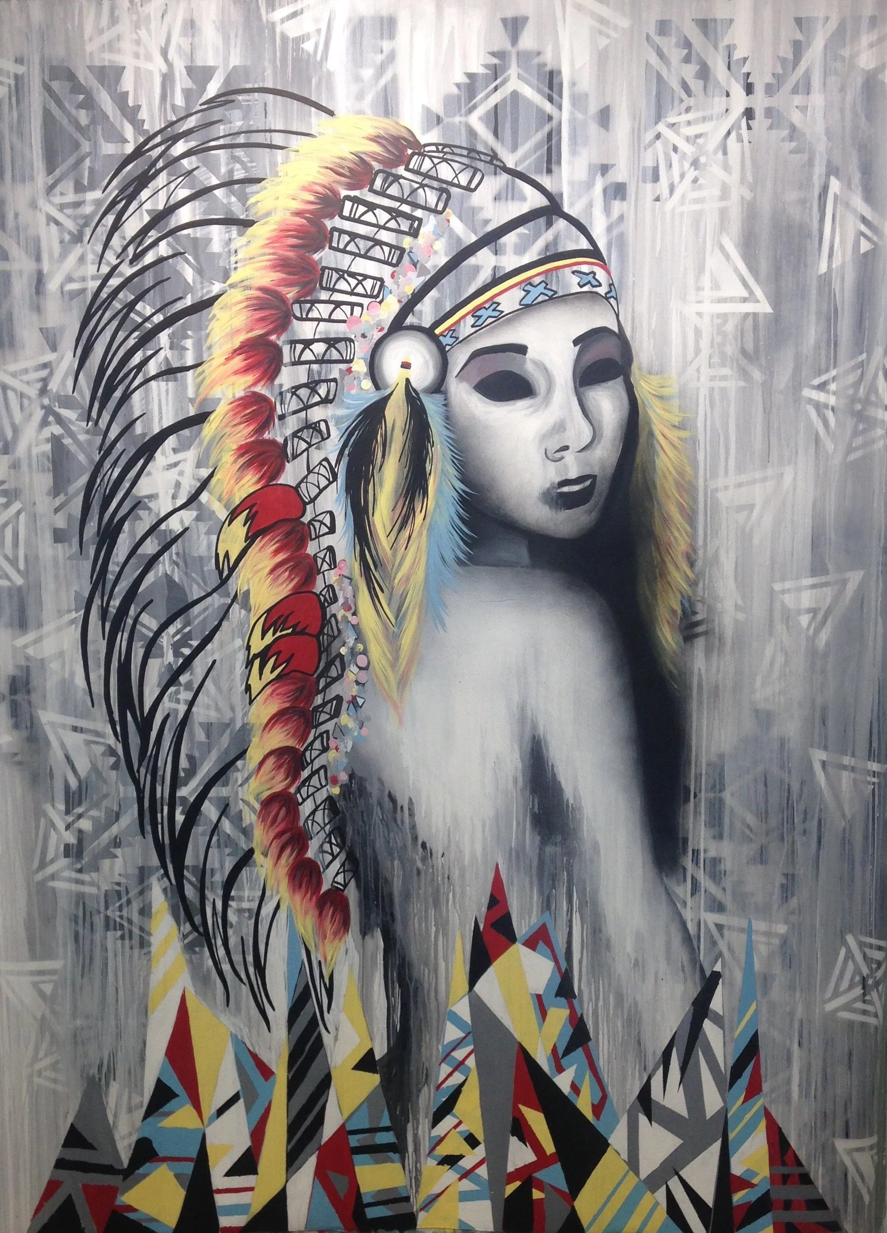 Untitled
60x72
Acrylic and Spray Paint
2016