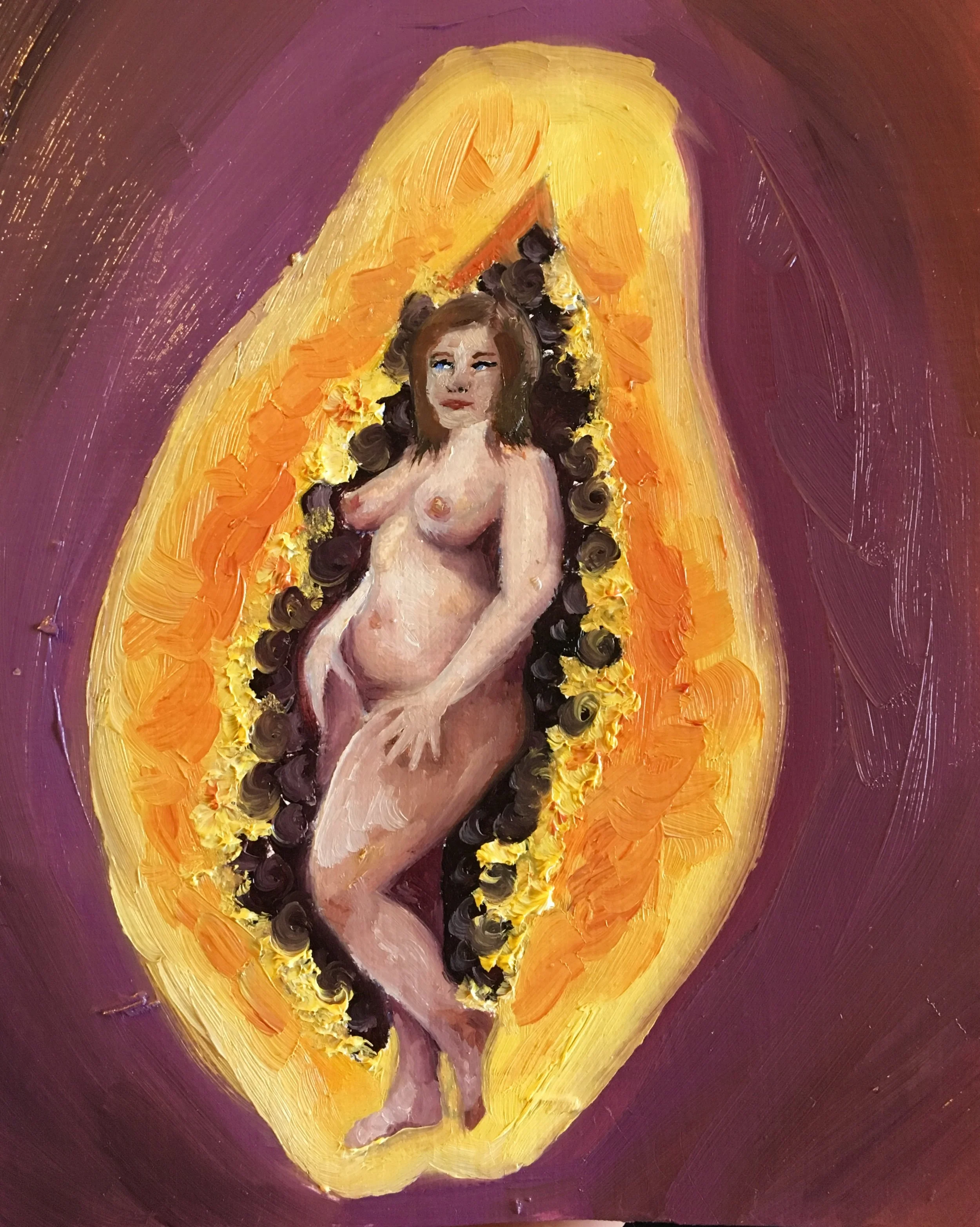 Papaya 
6.6x5.5 
Oil on Paper
2018