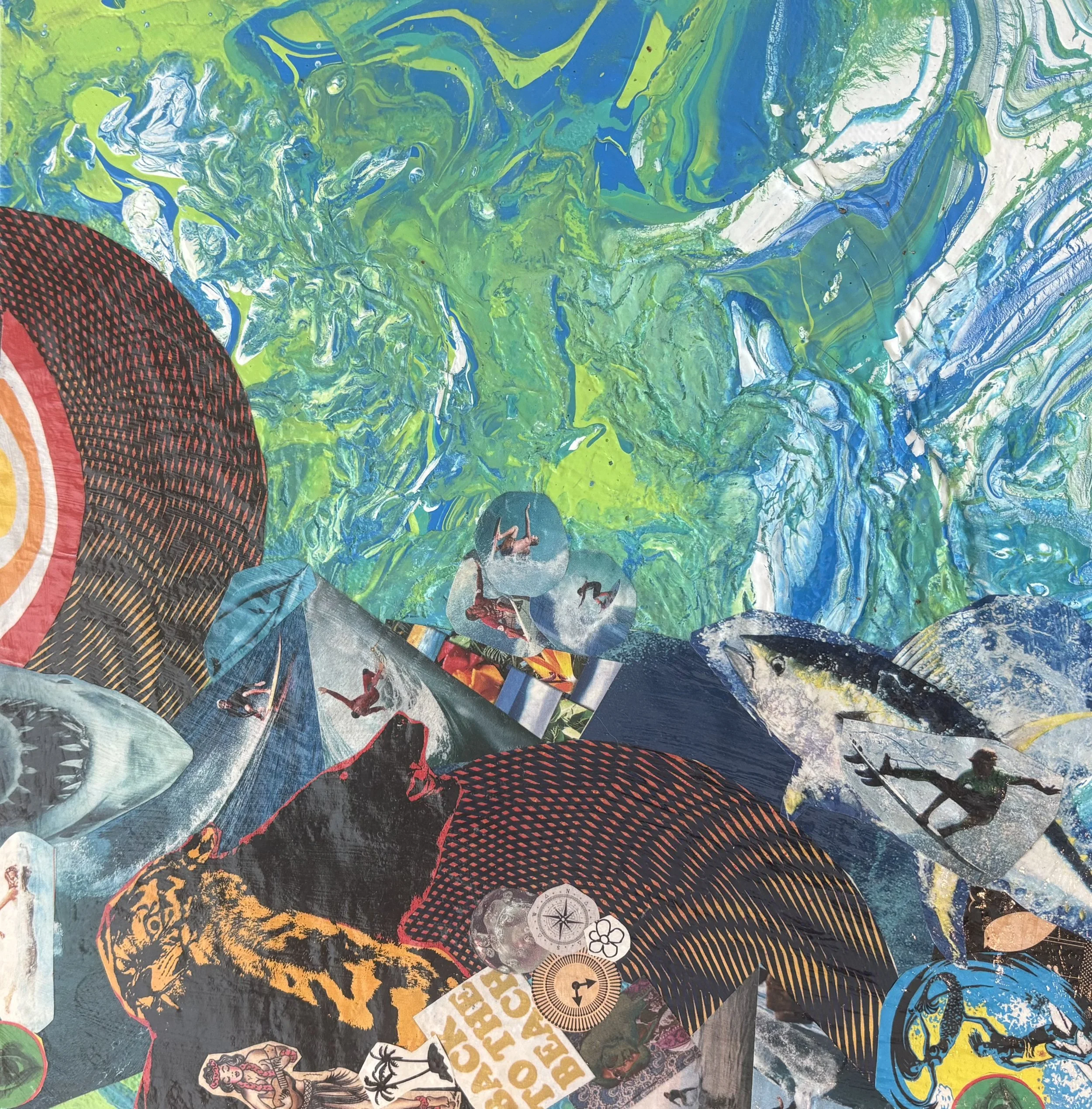 Tiger vs Bear
12x12
Acrylic and Collage on Canvas
2018