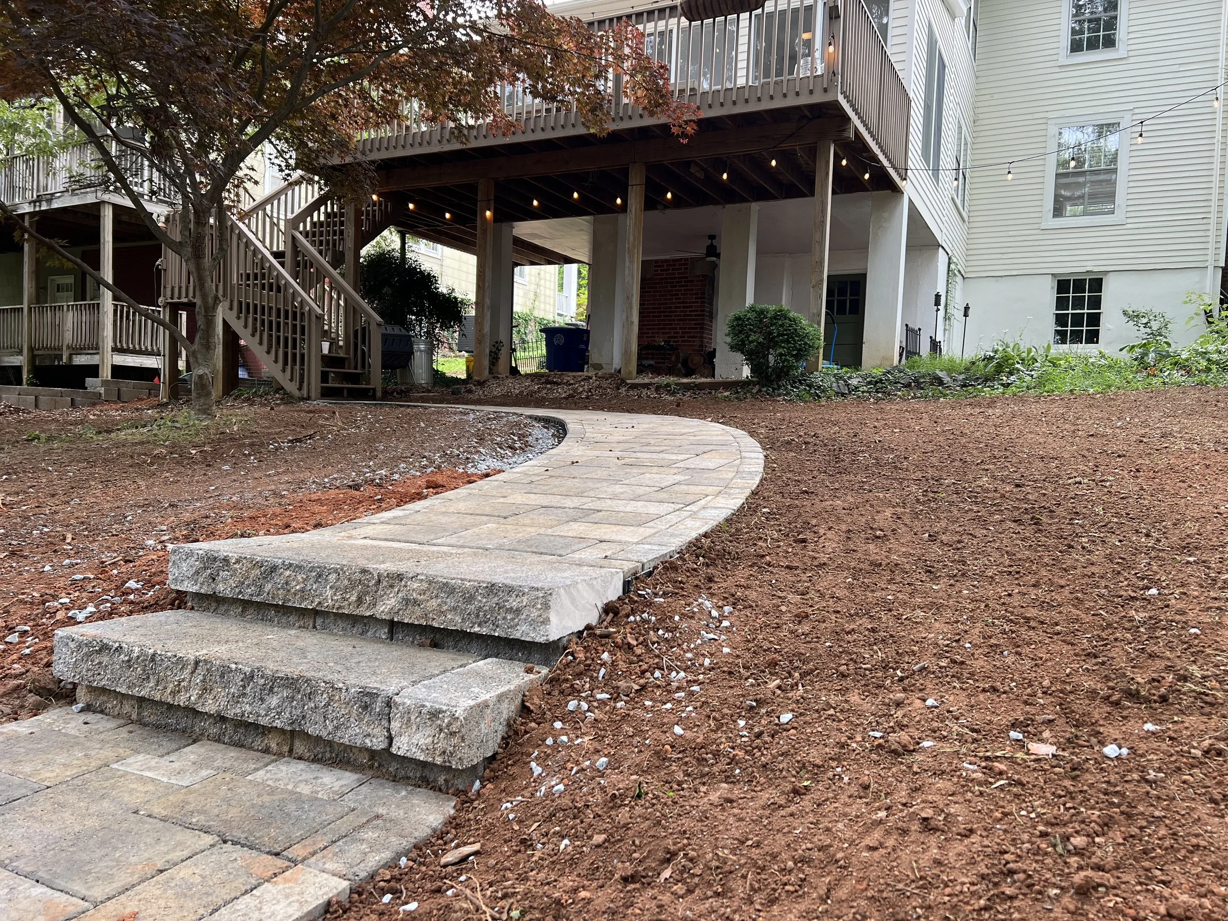 Paver walkway and staircase