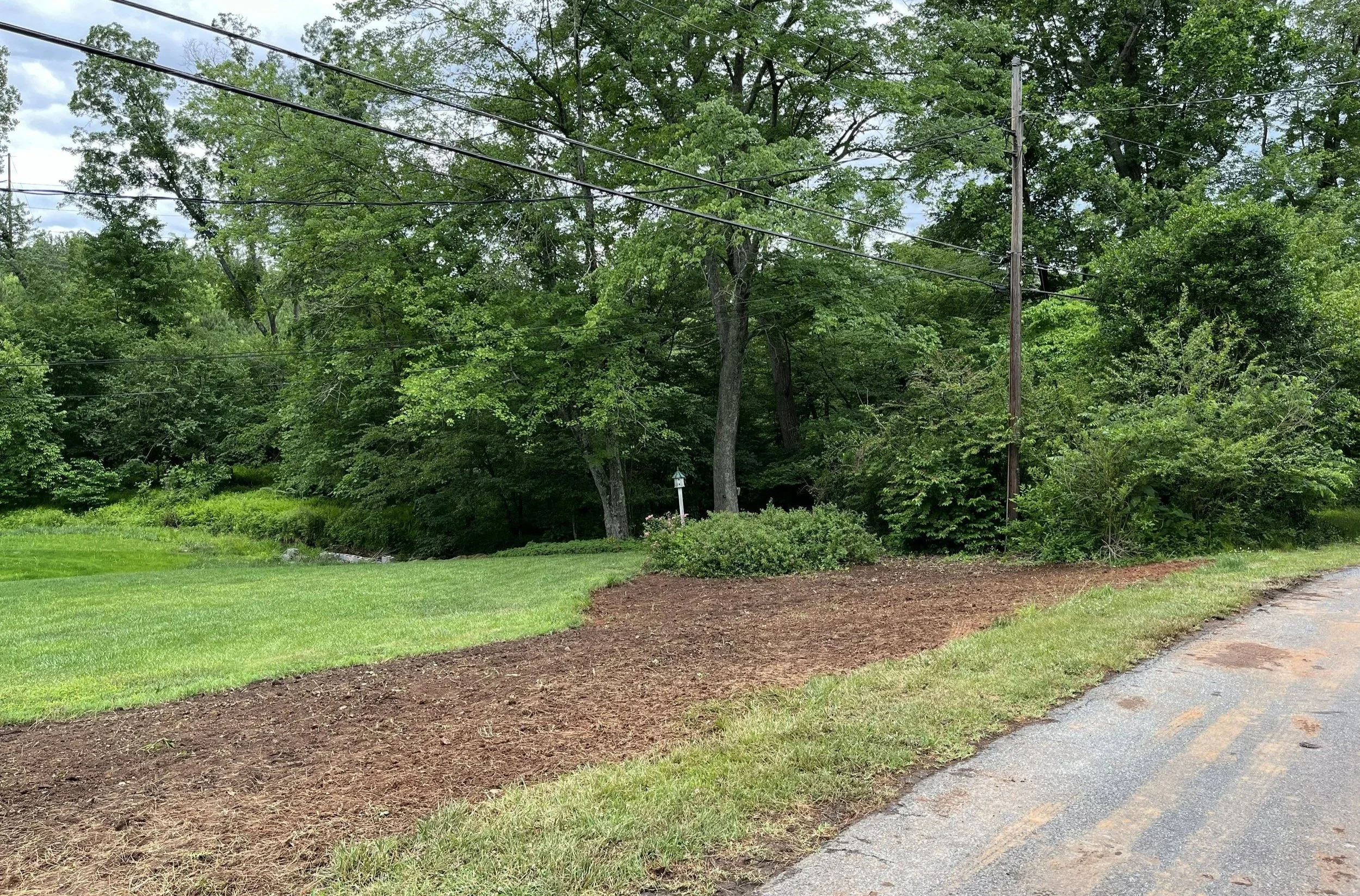 Cleared Garden and Mulch Bed Installation