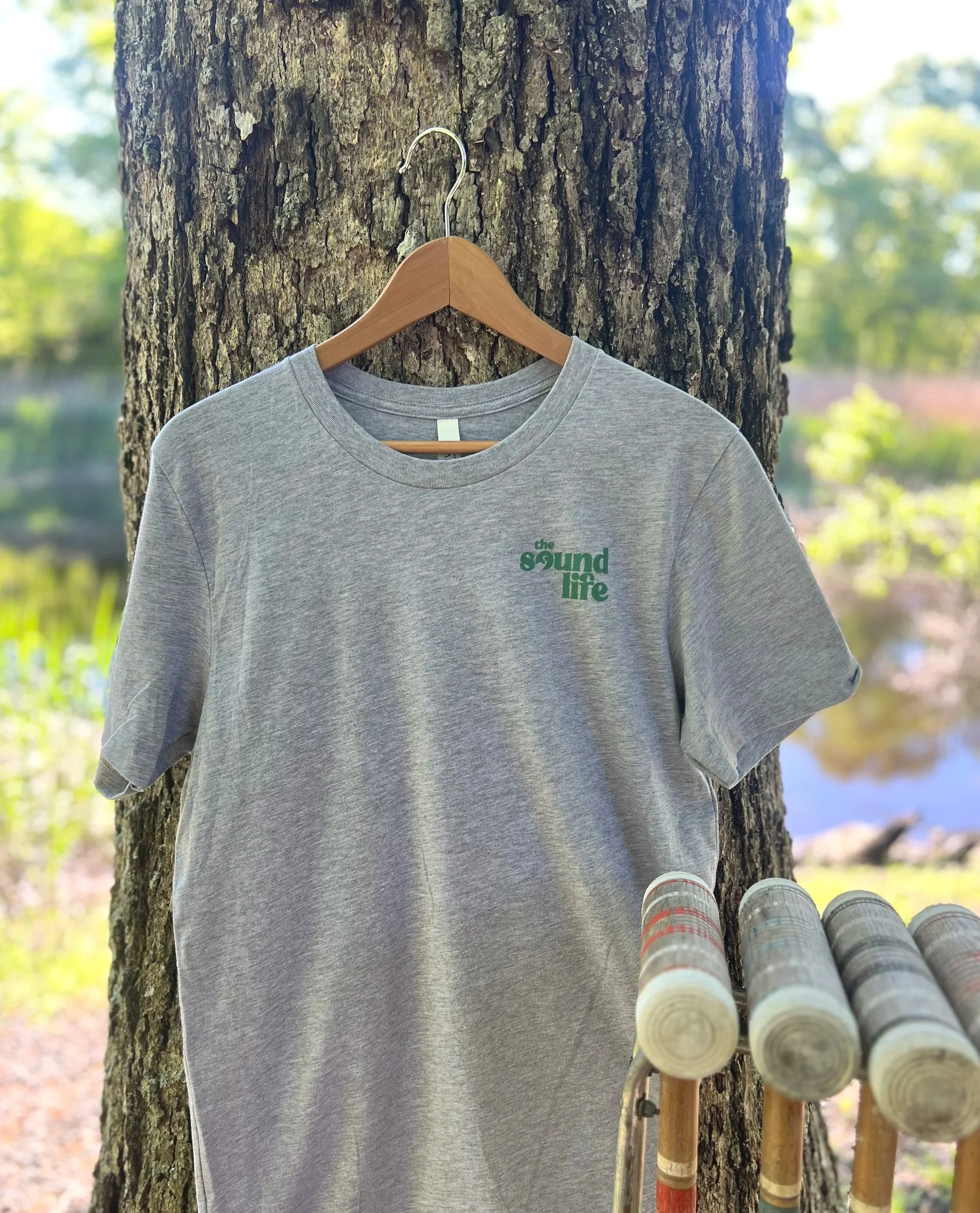 The Sound Life T-Shirt With Logo on Back (Heather Gray)