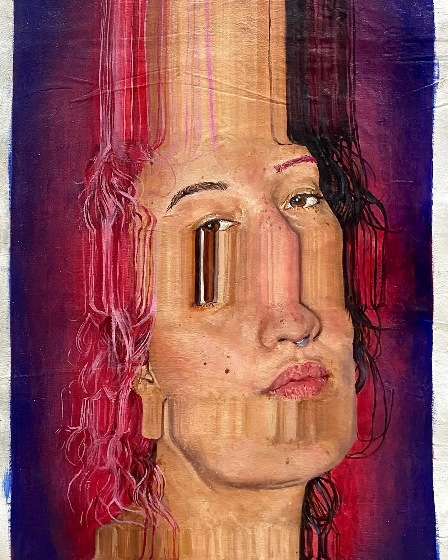 &ldquo;Here and There&rdquo;, 2024
2x4 ft
oil on canvas

#elenatheresart #oilpainting #winstonandnewton #lukasoilpaint #gamblinoilpaint #selfportrait #artstudent #jerrysartarama