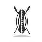 Stylized black and white abstract butterfly design