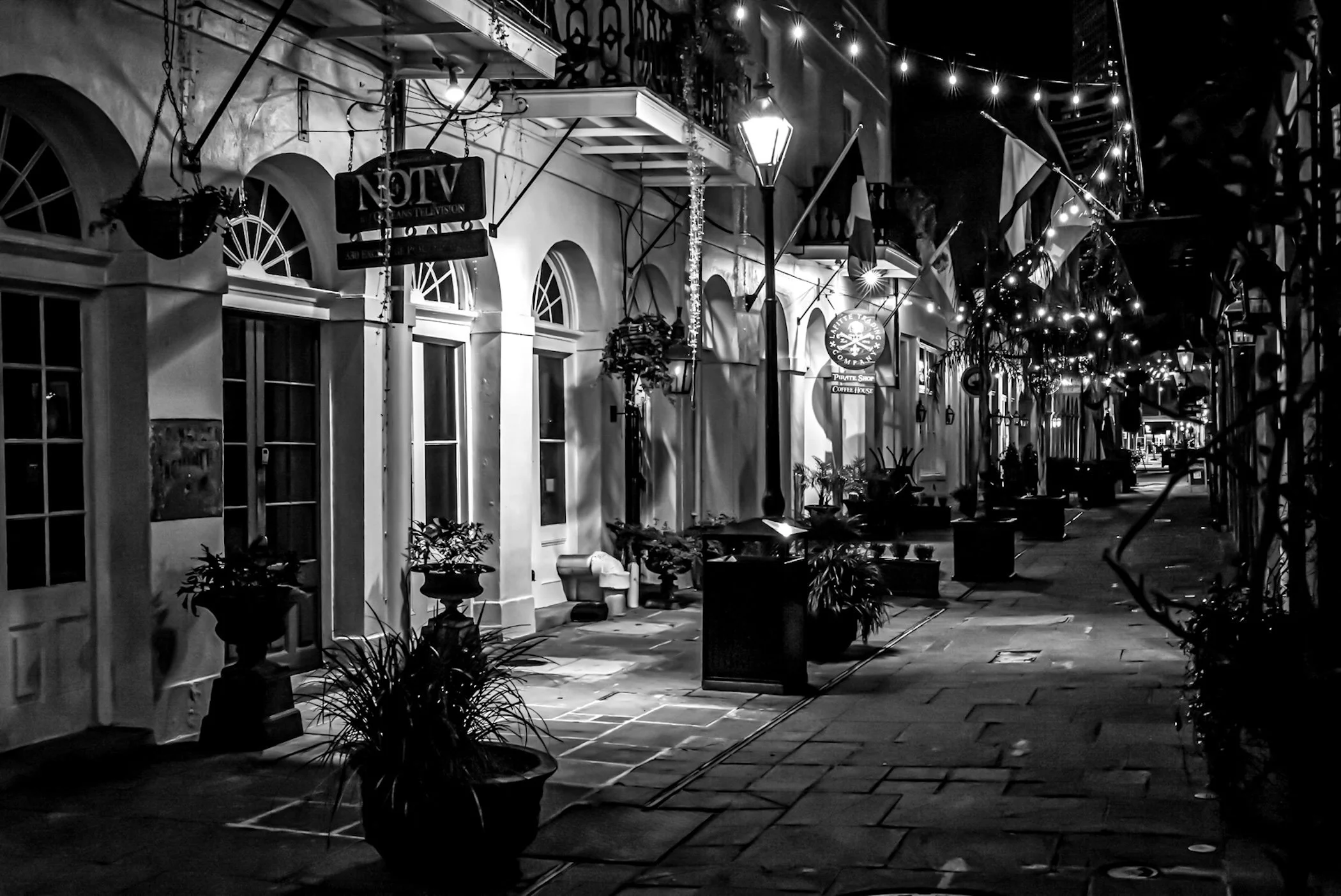 Lighted Alley French Quarter New Orleans 