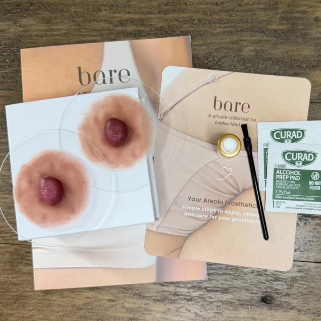 ⁣
⁣
If you just had surgery and you&rsquo;re still healing, if you&rsquo;re not cleared yet, or if you&rsquo;re simply unsure whether tattooing is the right call for you, silicone areola and nipple prosthetics are a beautiful option in the meantime. 