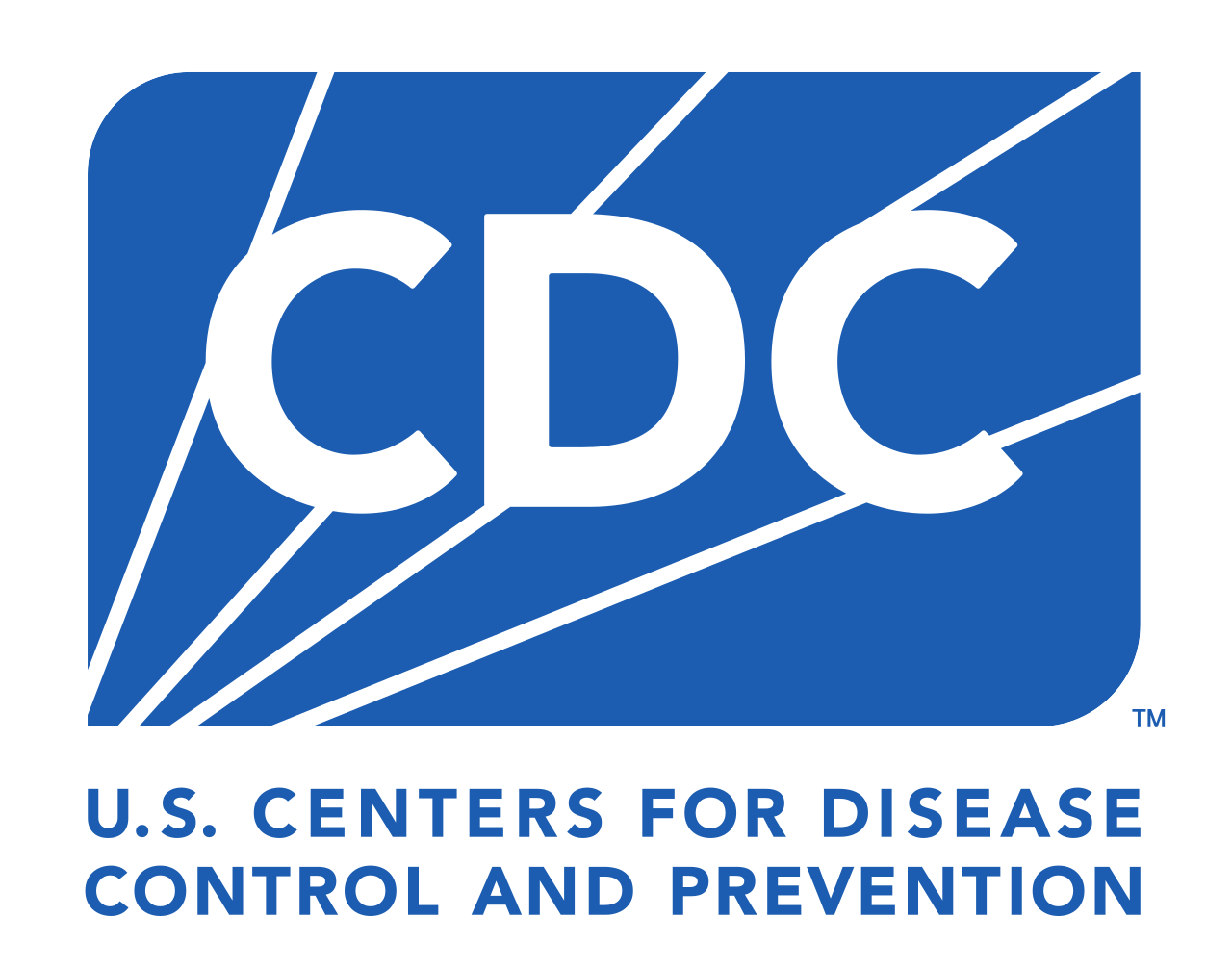 CDC logo in blue and white with the text "U.S. Centers for Disease Control and Prevention" below.