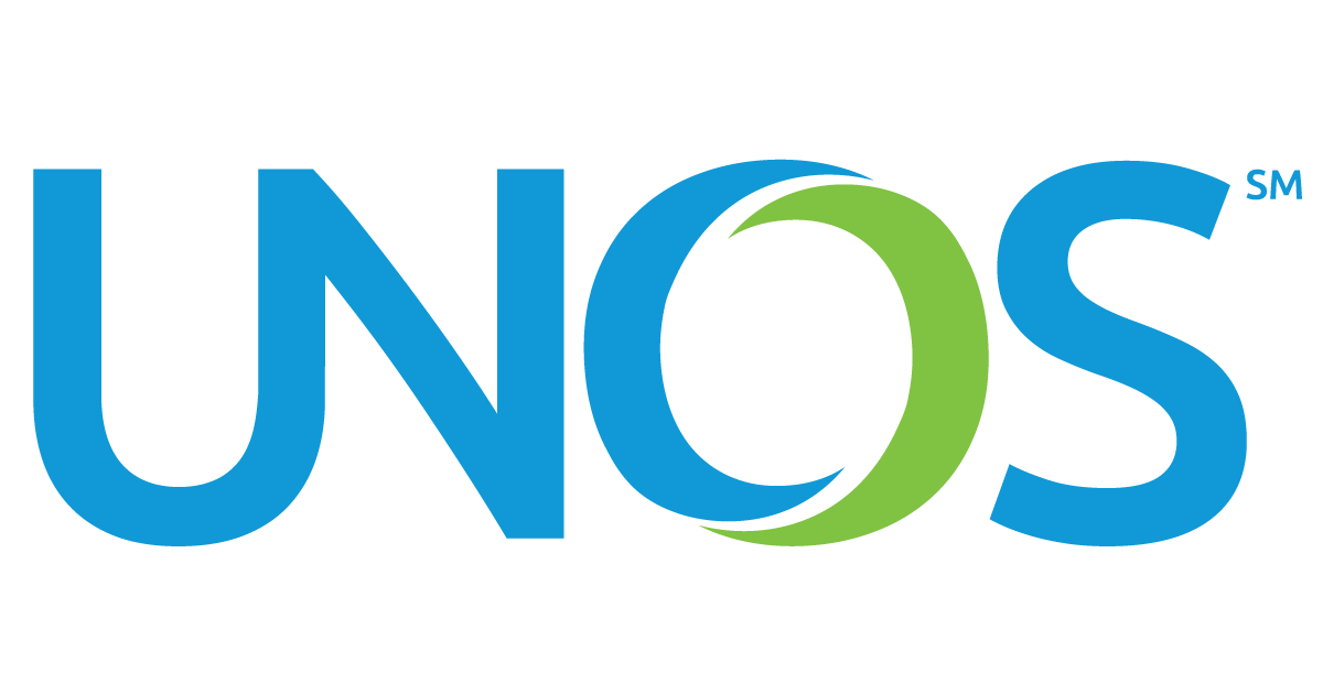 UNOS logo with blue and green text.