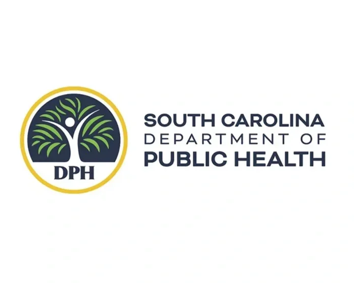 South Carolina Department of Public Health logo featuring a tree with green leaves and the text 'South Carolina Department of Public Health' and 'DPH'.