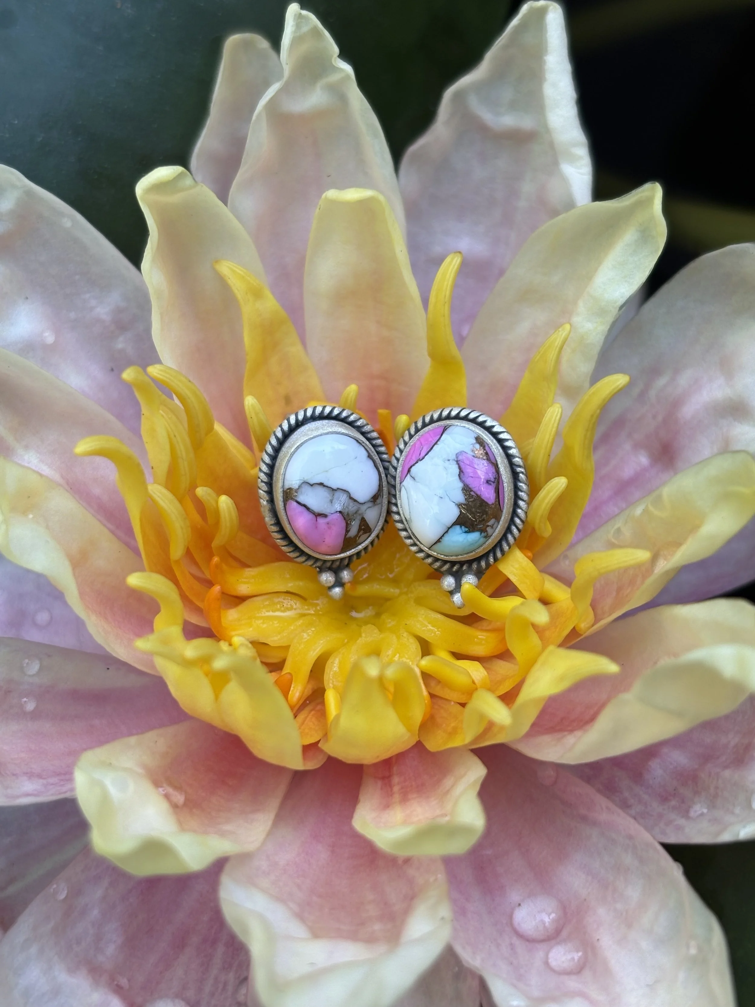 Sterling and Cotton Candy Studs