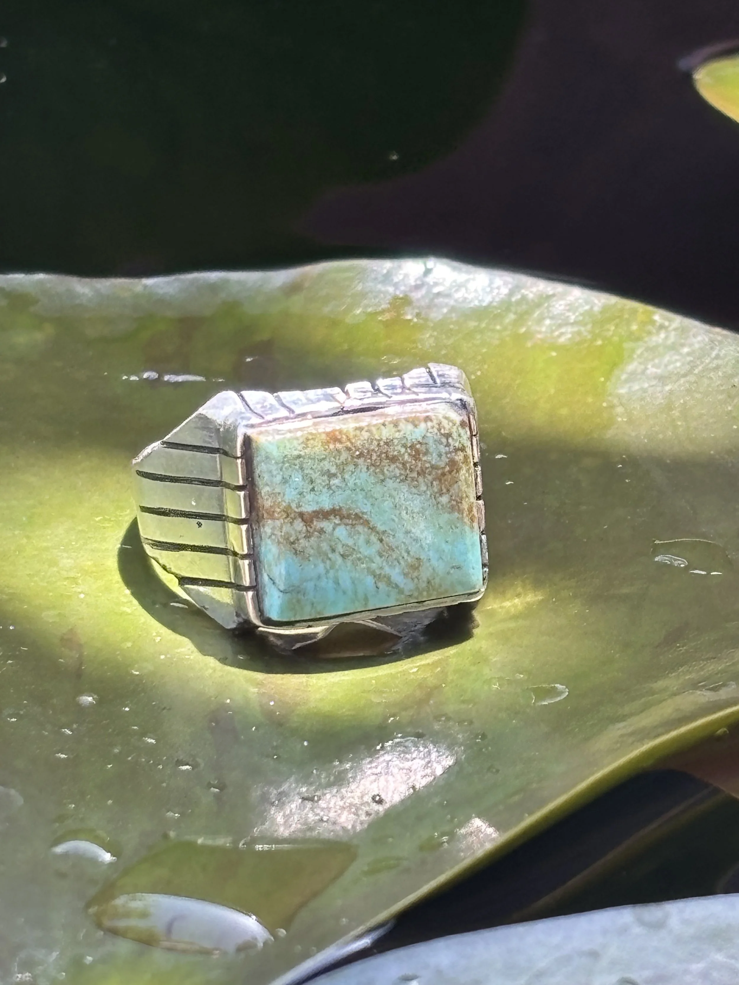 Native Made Adjustable Sterling & Mine #8 Ring by Trevor Jack
