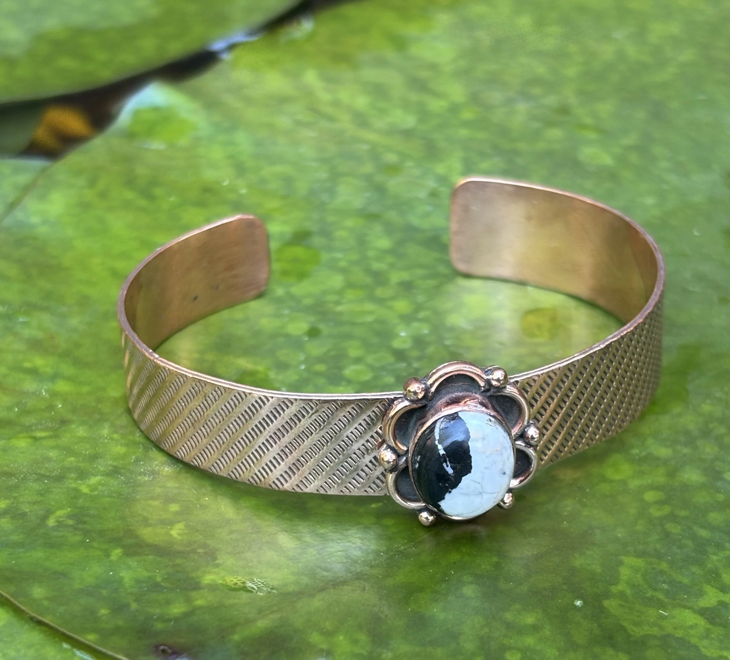 Copper and White Buffalo Cuff