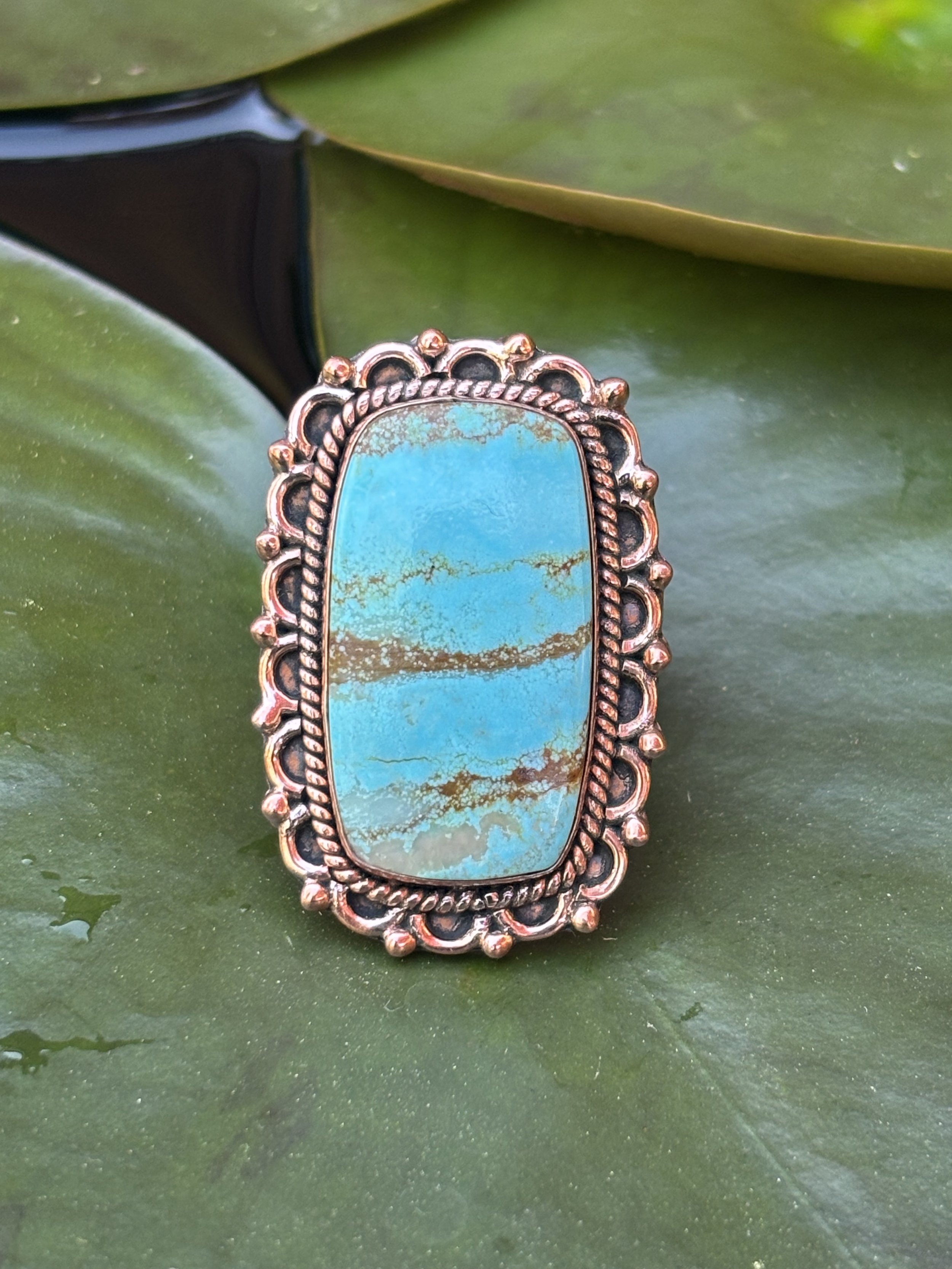 Adjustable Copper and Mine 8 Statement Ring