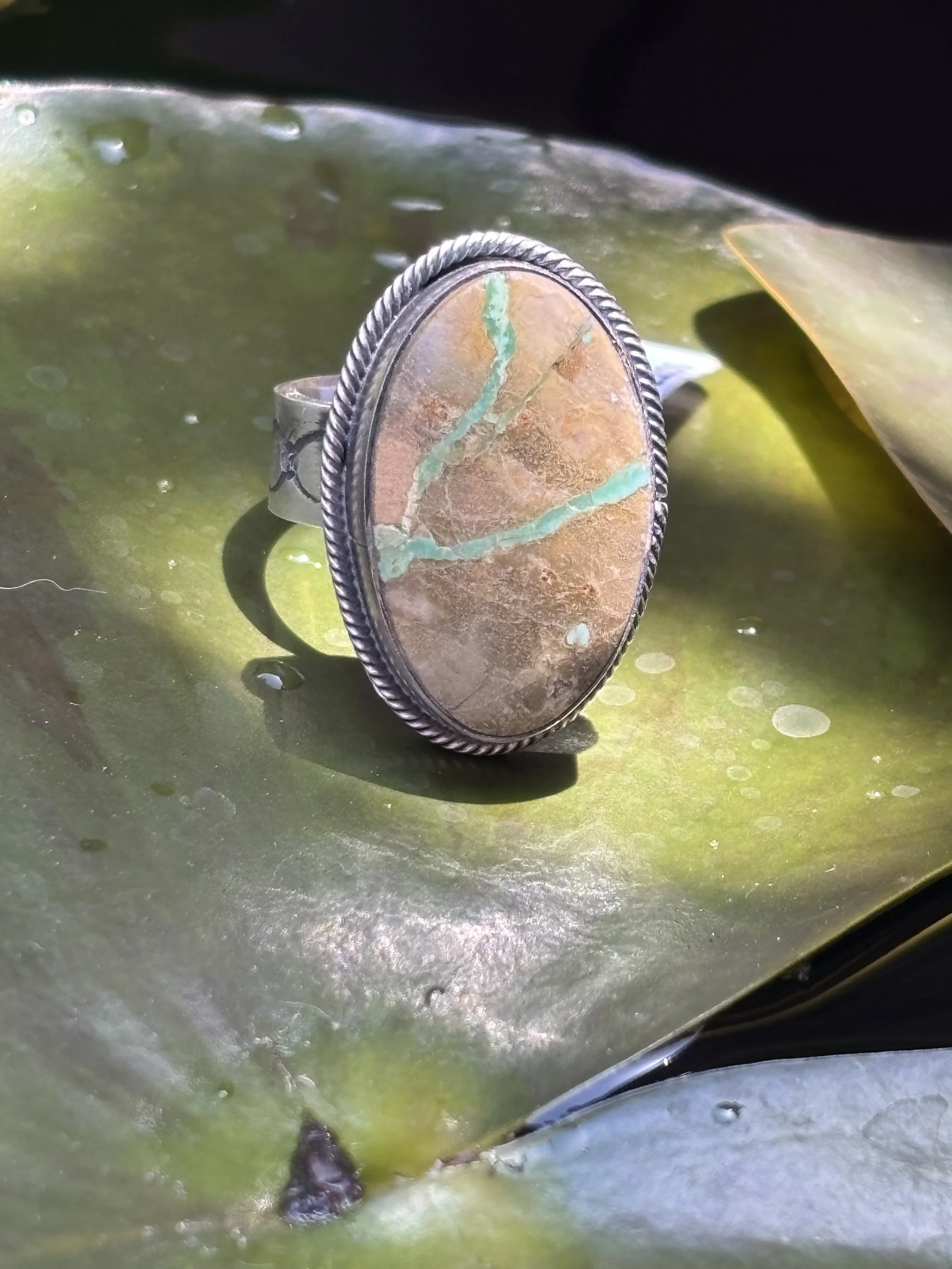 Sterling and Fox Turquoise Ring by Scott Skeets
